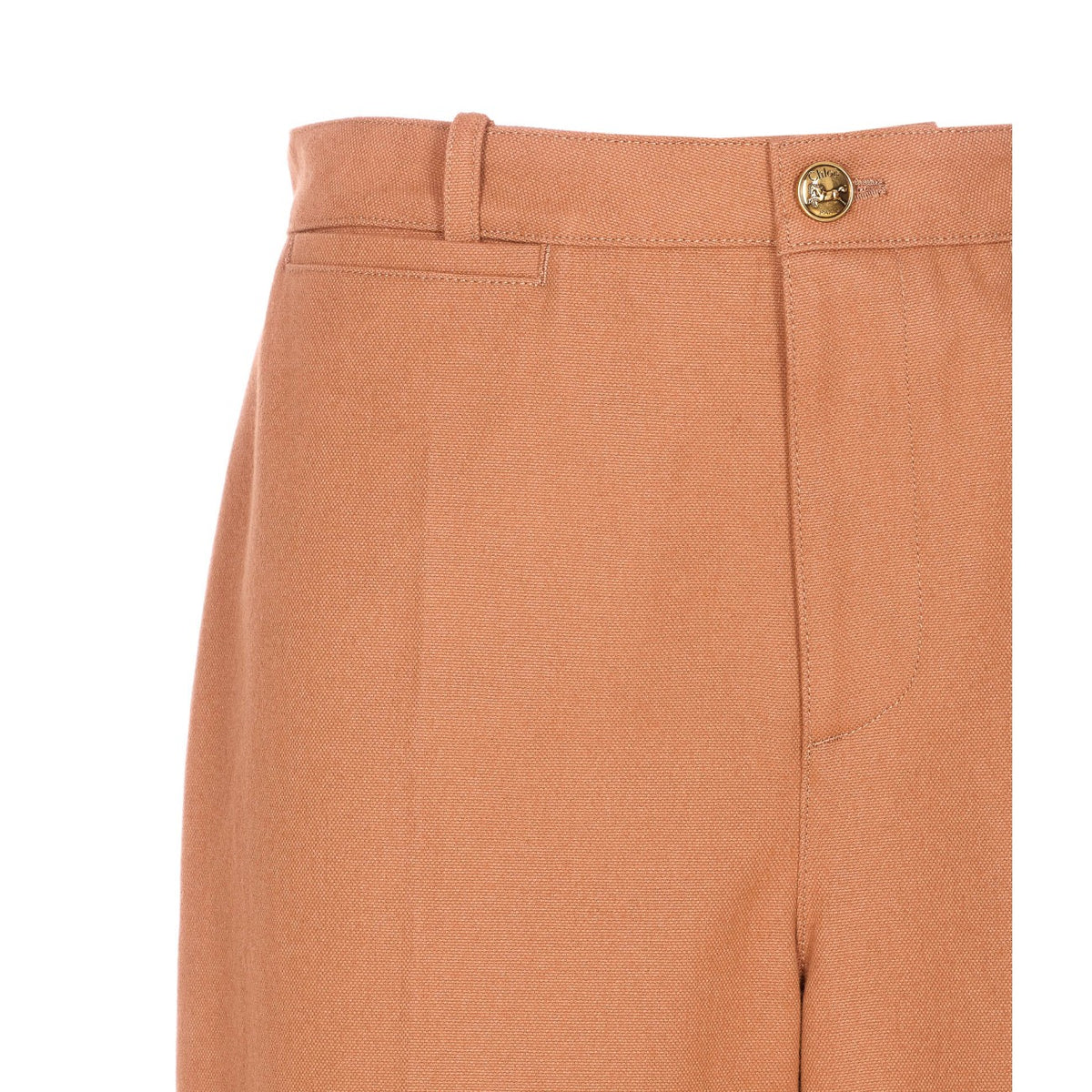 Chloe' Women High-Rise Flared Pants In Cotton Canvas CHLOE