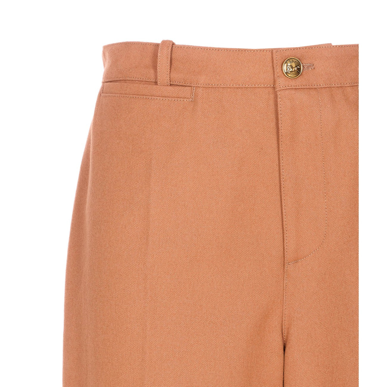 Chloe' Women High-Rise Flared Pants In Cotton Canvas CHLOE