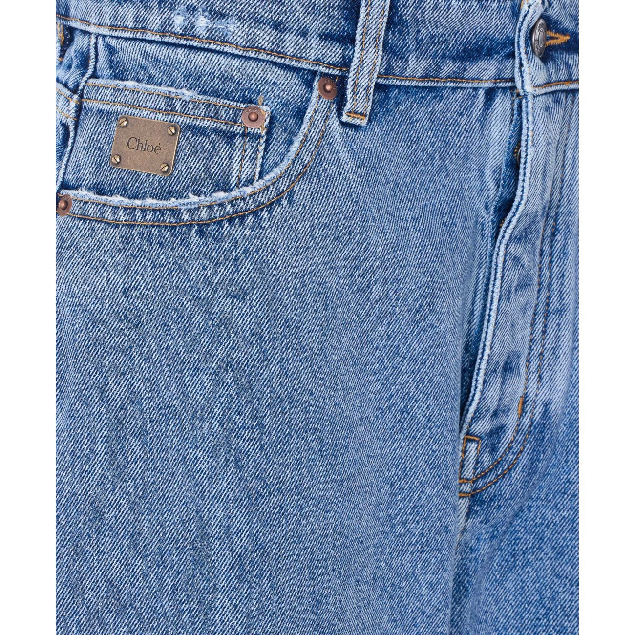 Chloe' Women High-Waisted Denim Tapered Jeans CHLOE