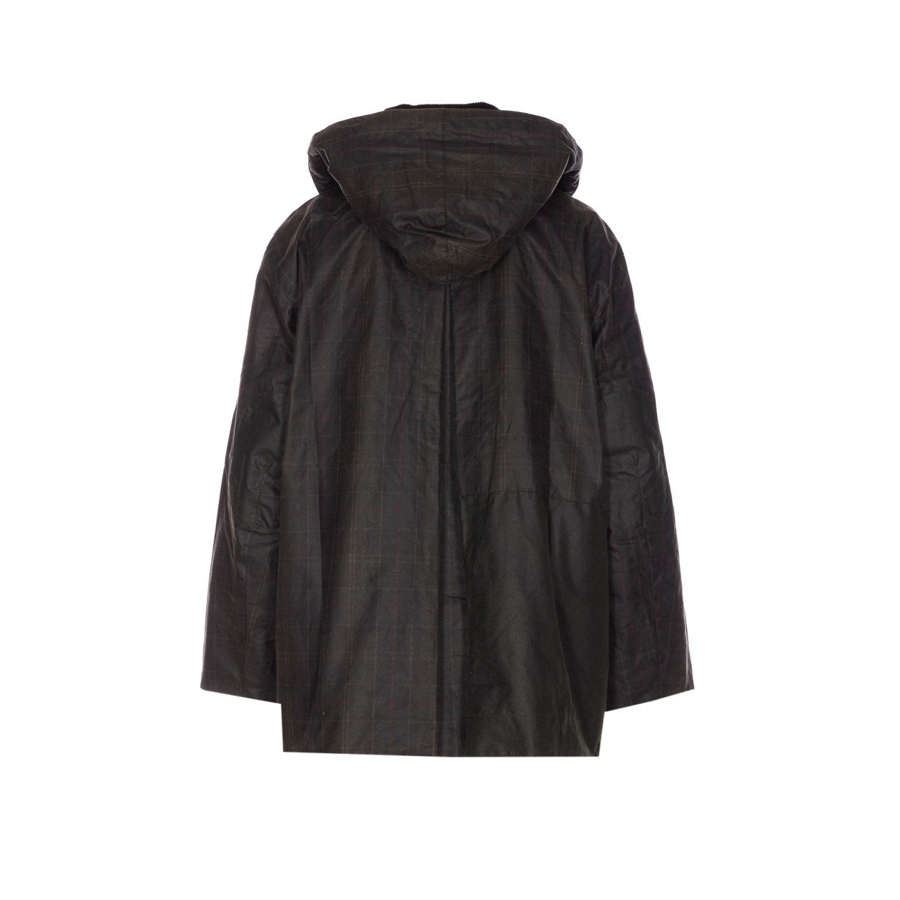 Barbour X Ganni Women Hooded Tartan Duffle Wax Jacket BARBOUR X GANNI