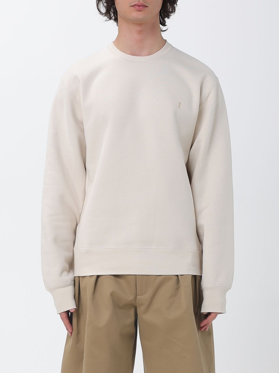 Saint Laurent Sweatshirt Men Cream SAINT LAURENT