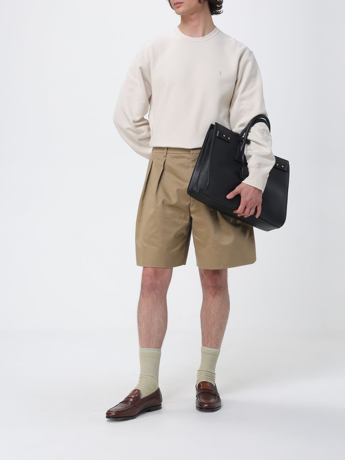 Saint Laurent Sweatshirt Men Cream SAINT LAURENT