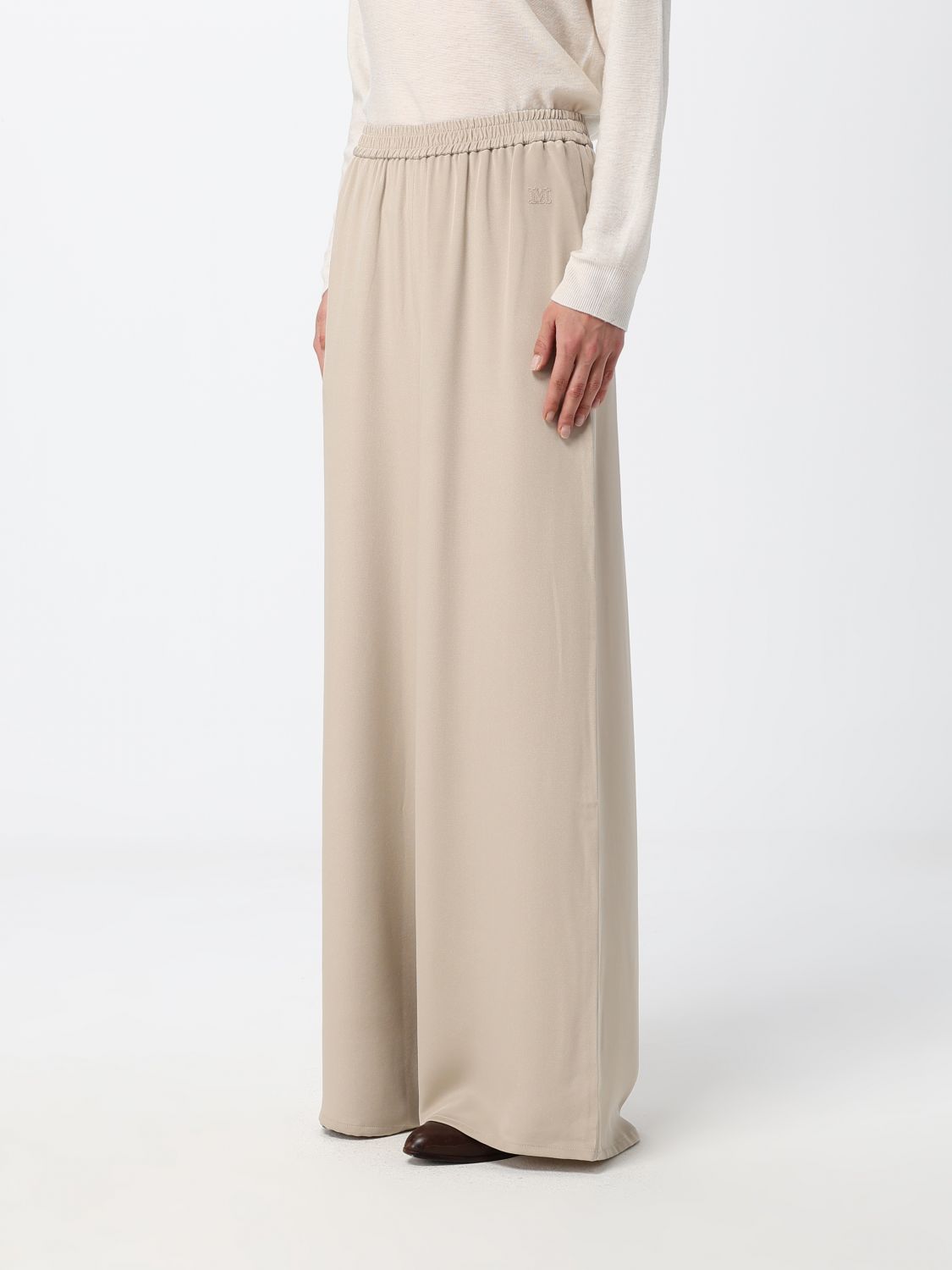 Max Mara Women Volonti  High-Waisted Silk Palazzo Trousers Max Mara With Elastic Waist MAX MARA
