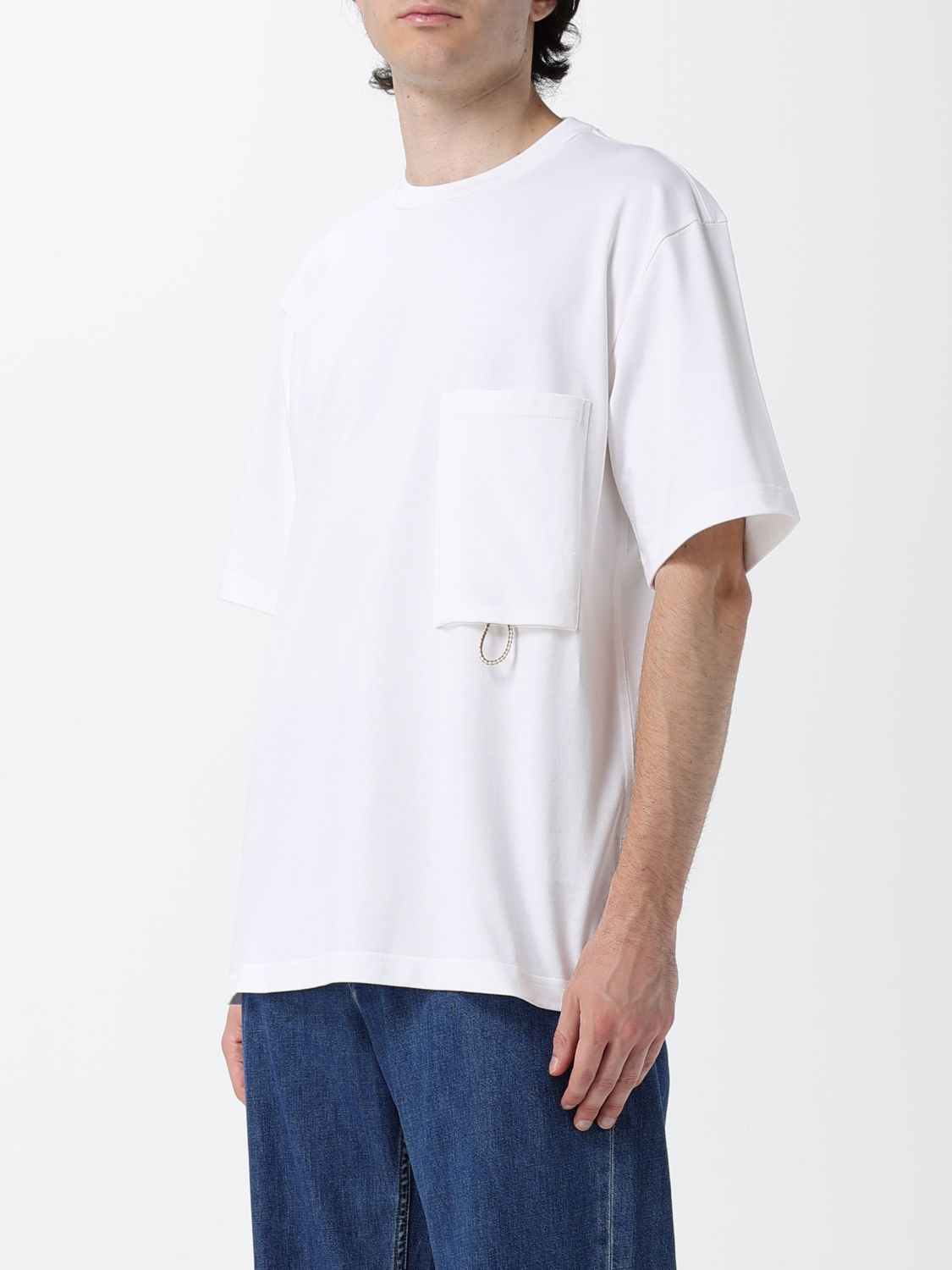 Bottega Veneta Men Bottega Veneta Drop-Shoulder Cotton Crewneck T-Shirt BOTTEGA VENETA