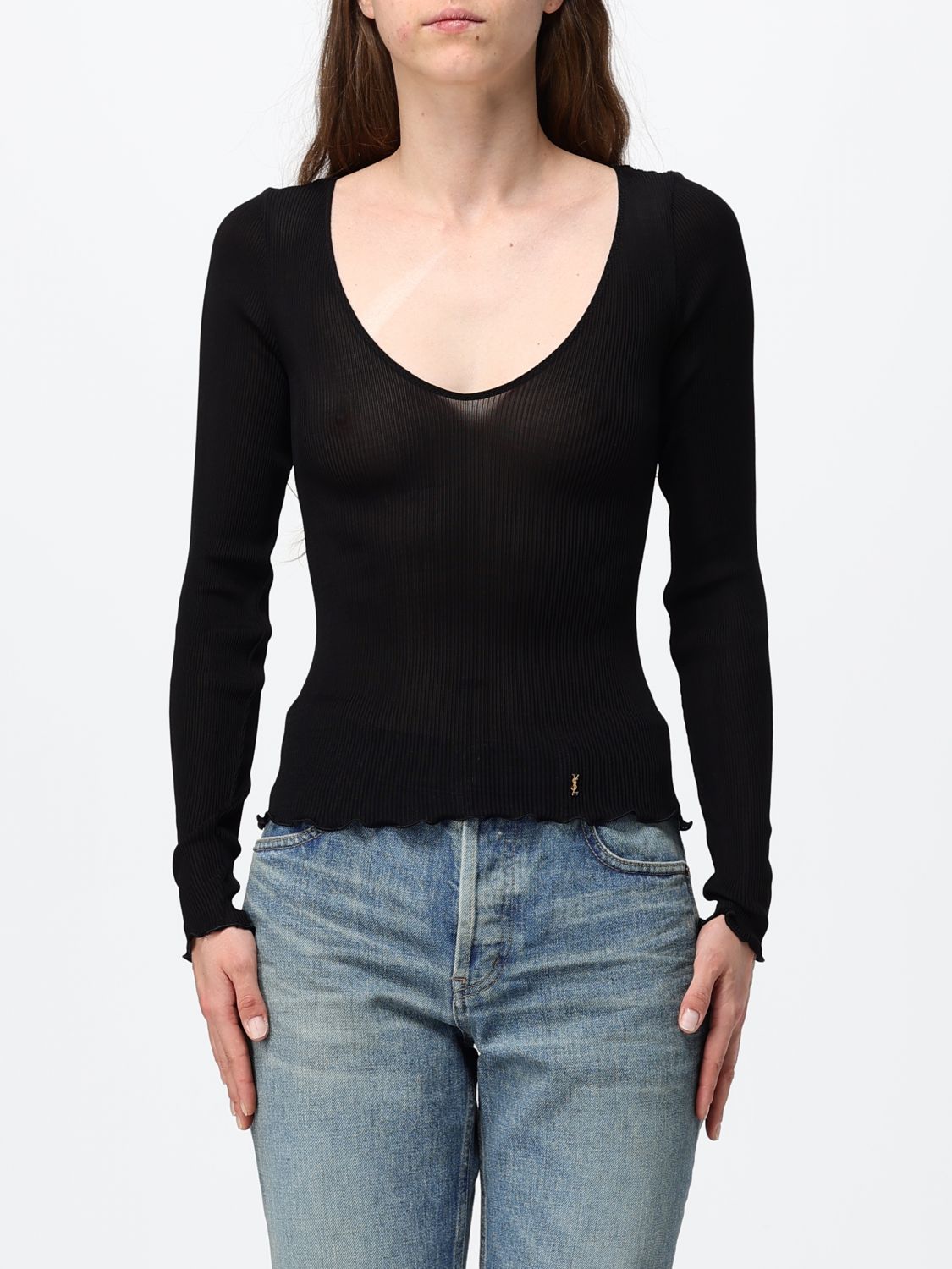 Saint Laurent Top Woman Black SAINT LAURENT