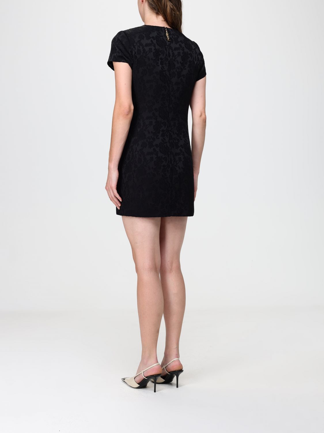 Floral Print Cotton Blend Mini Sheath Dress Saint Laurent SAINT LAURENT