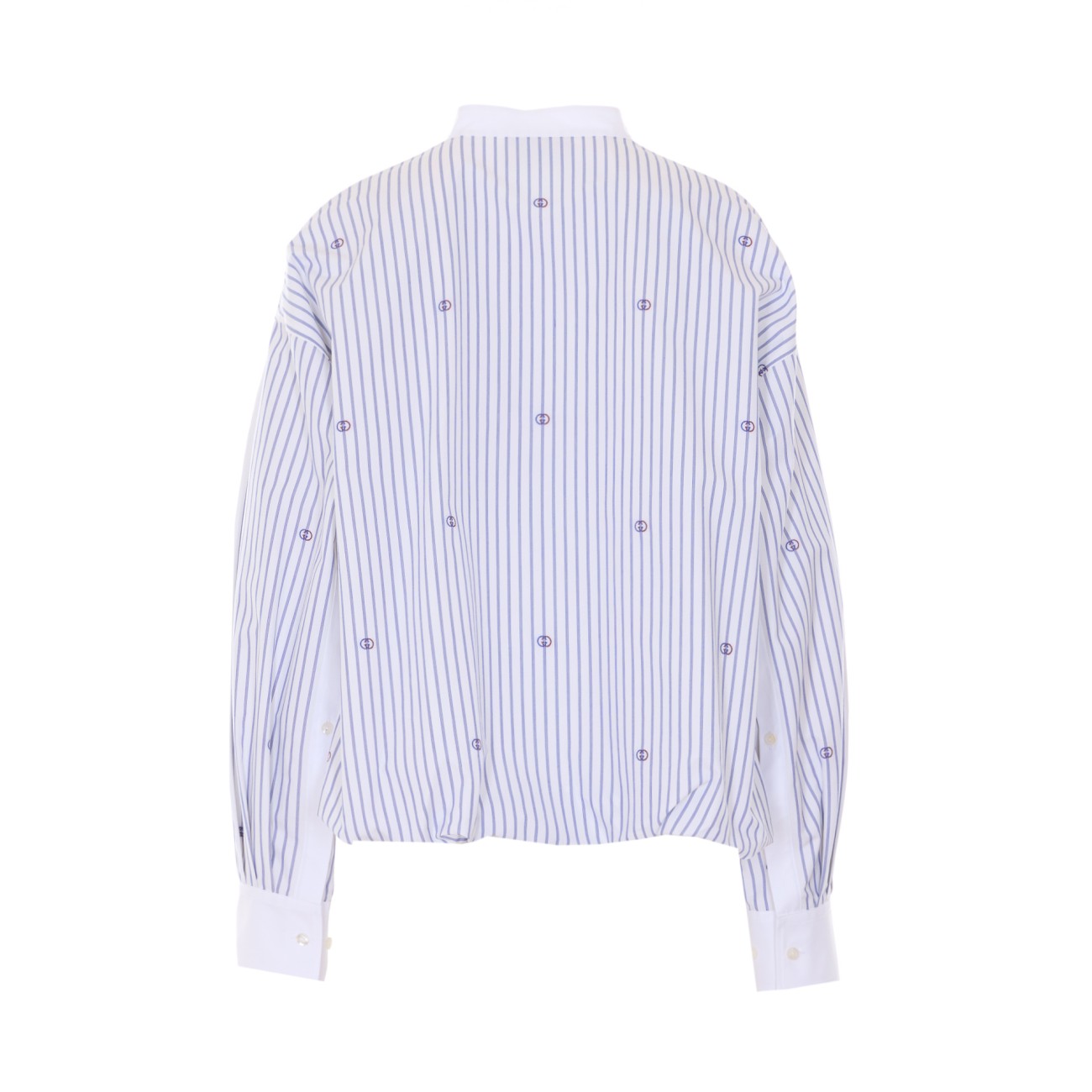 Gucci Women Incrocio Gg Pinstriped Shirt GUCCI