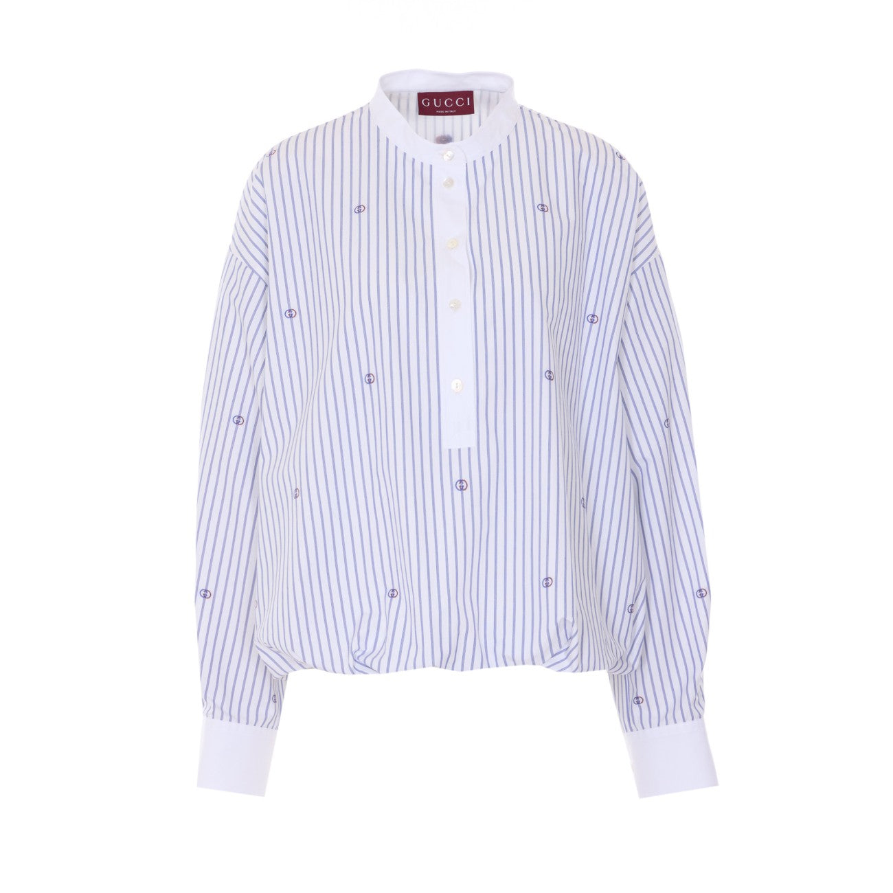 Gucci Women Incrocio Gg Pinstriped Shirt GUCCI
