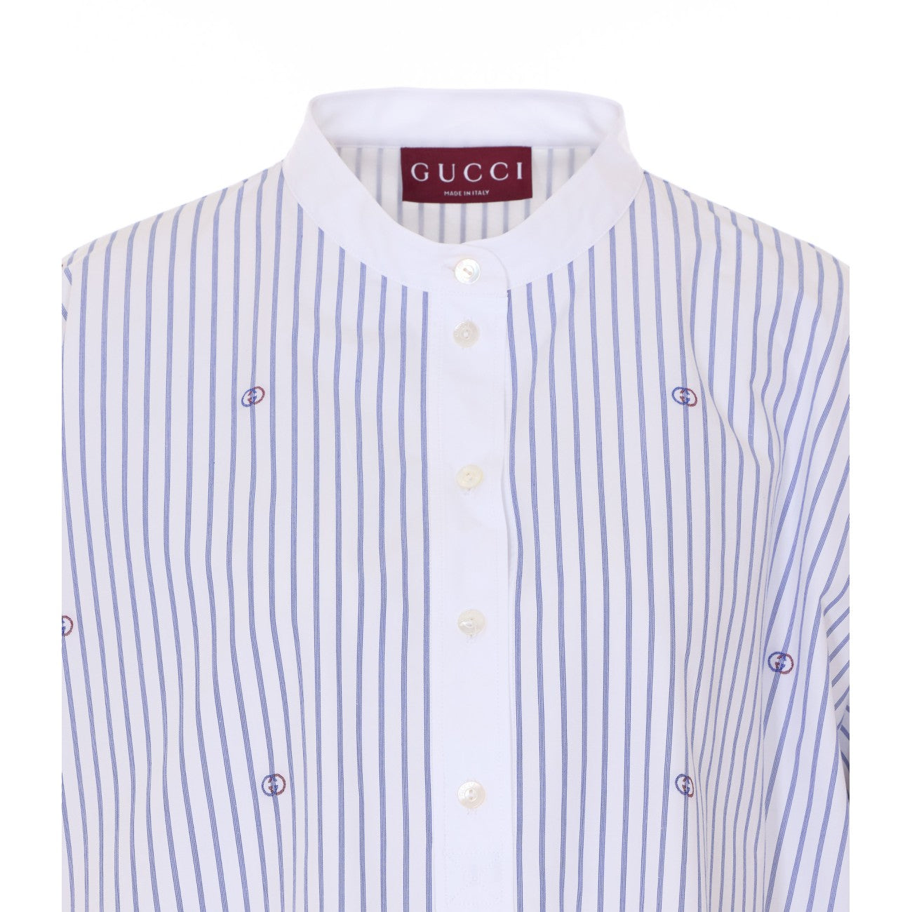 Gucci Women Incrocio Gg Pinstriped Shirt GUCCI