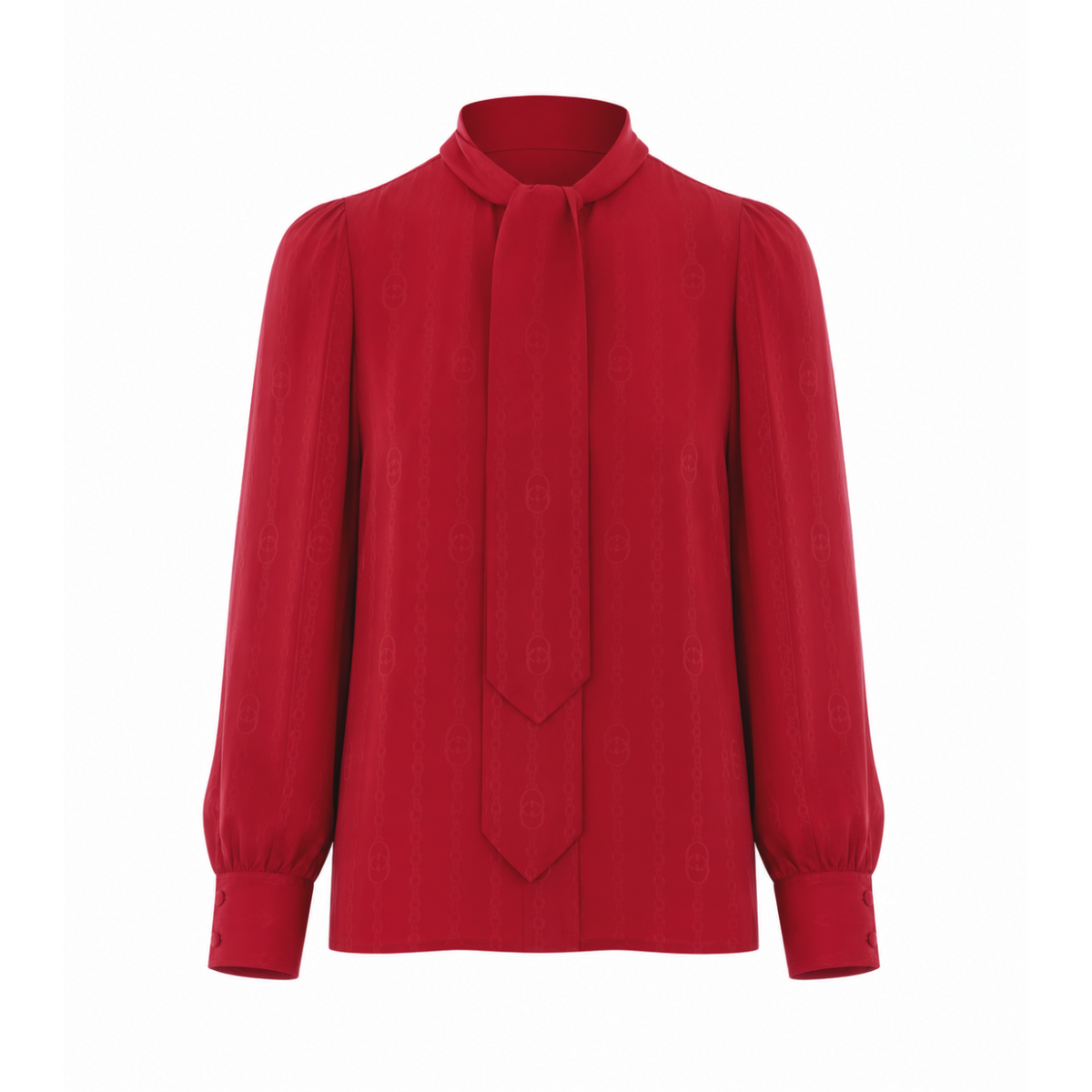 Gucci Women Interlocking G Chain Silk Jacquard Shirt GUCCI