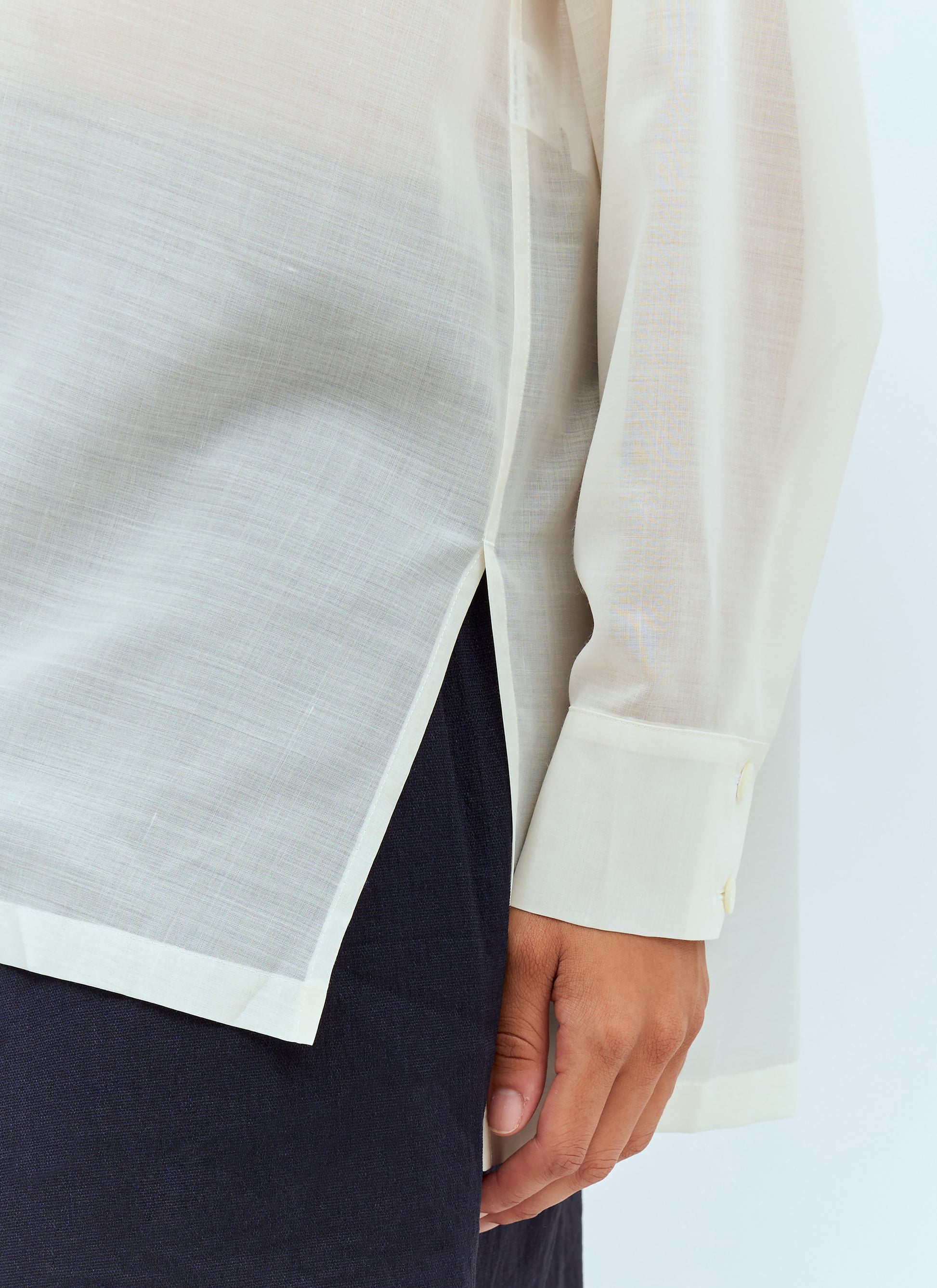 Issey Miyake Women Sheer Shirt With Shawl ISSEY MIYAKE