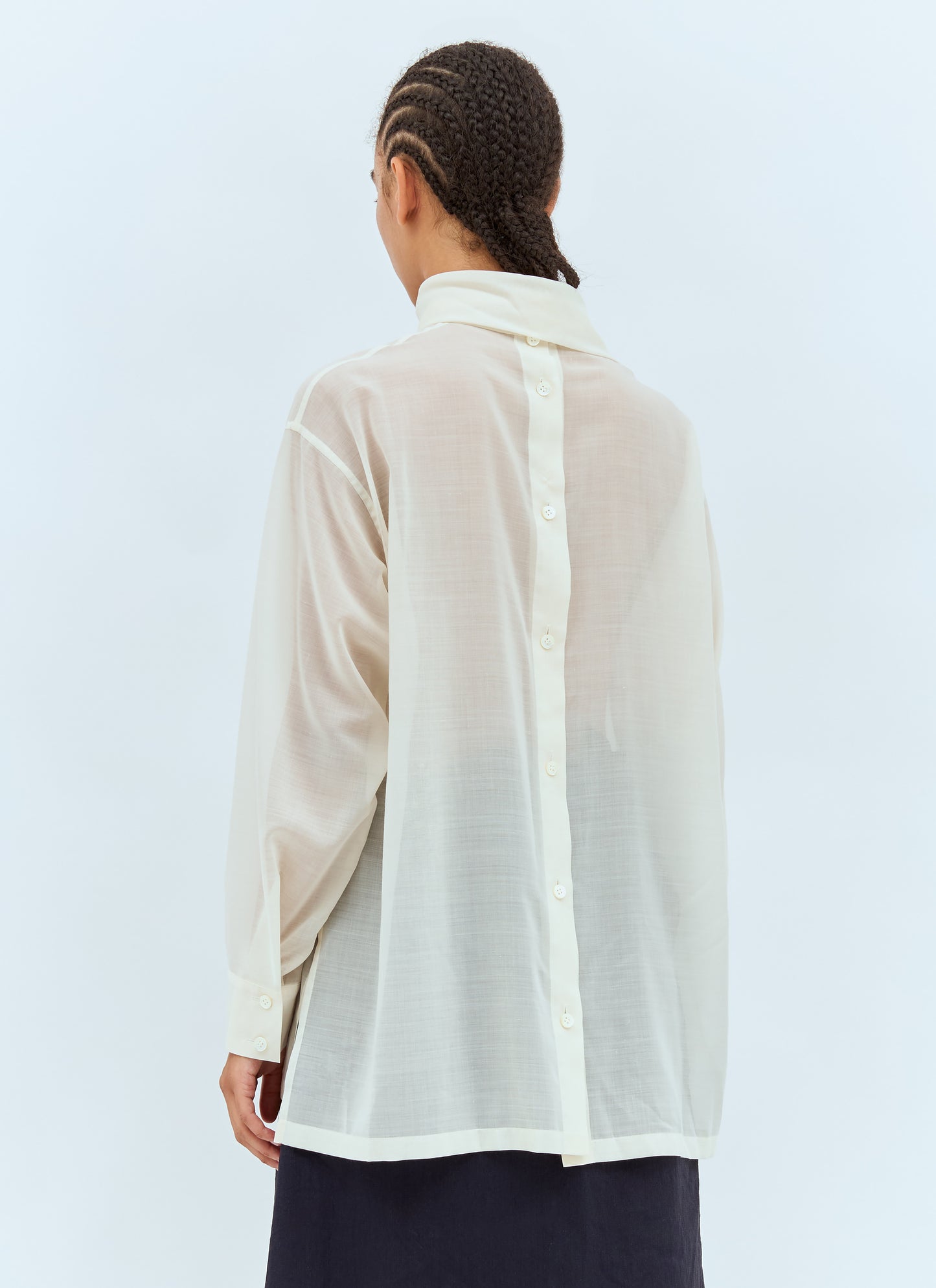Issey Miyake Women Sheer Shirt With Shawl ISSEY MIYAKE
