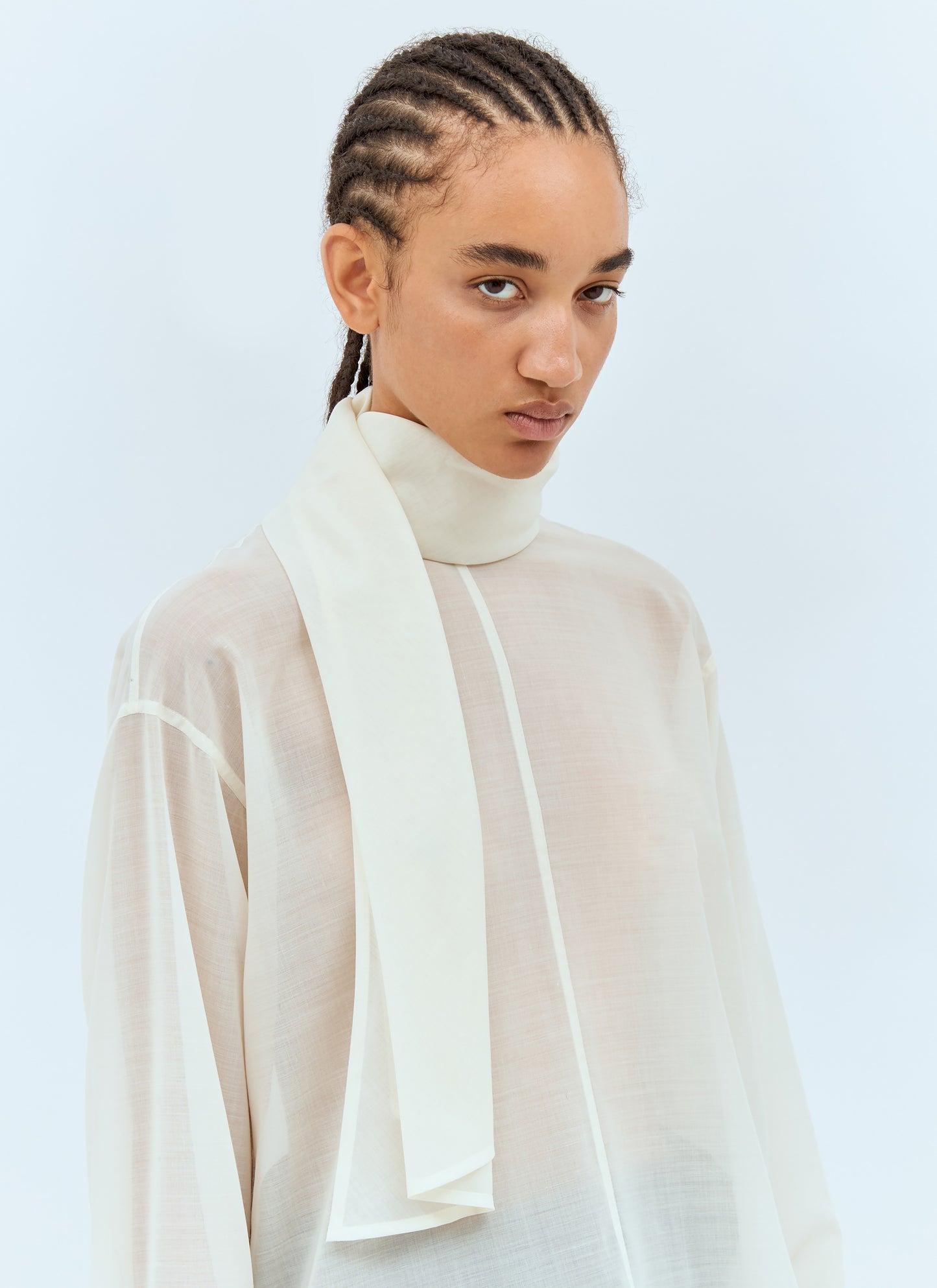 Issey Miyake Women Sheer Shirt With Shawl ISSEY MIYAKE