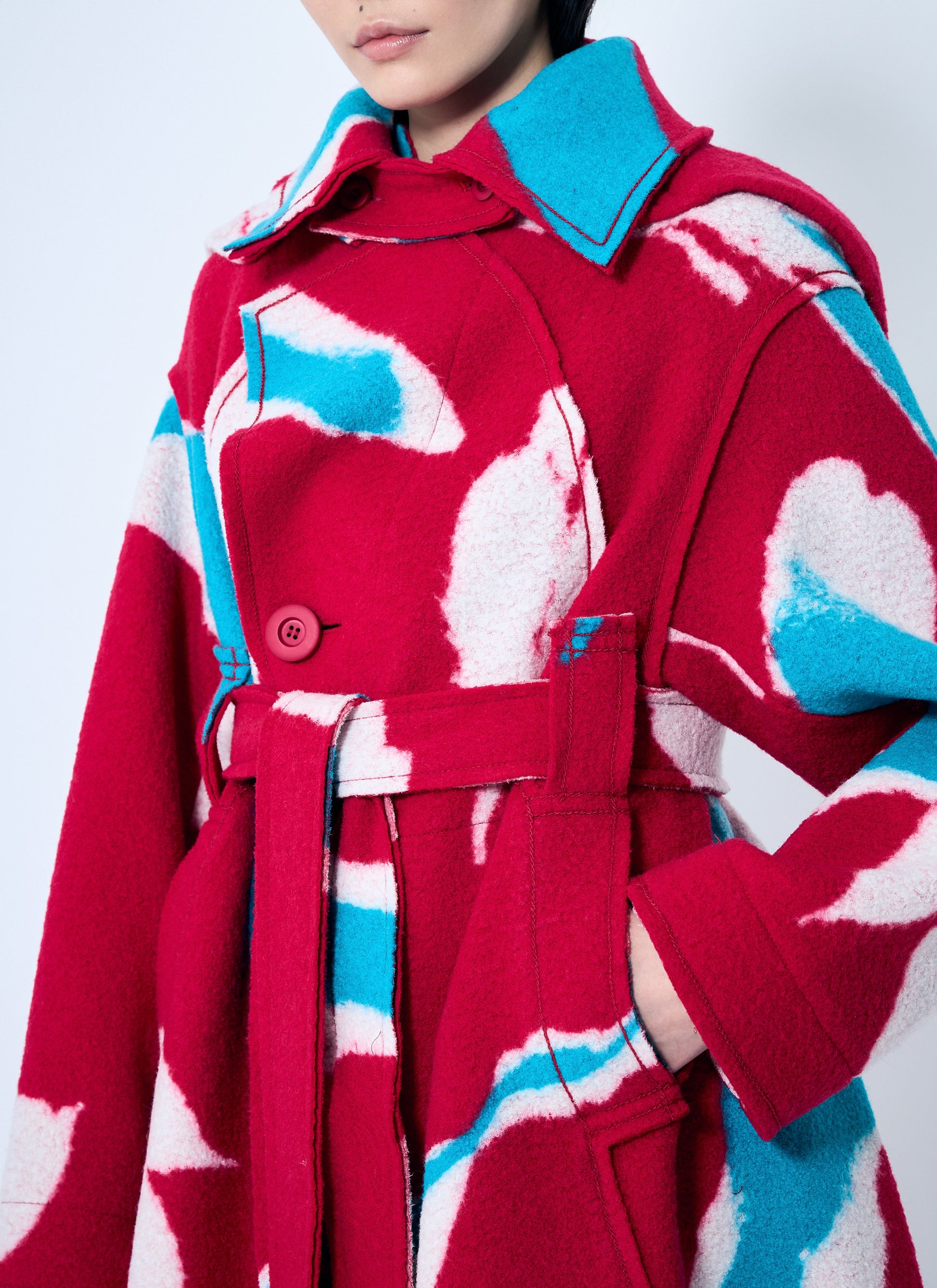 Issey Miyake Women Vigor Long Coat Issey Miyake