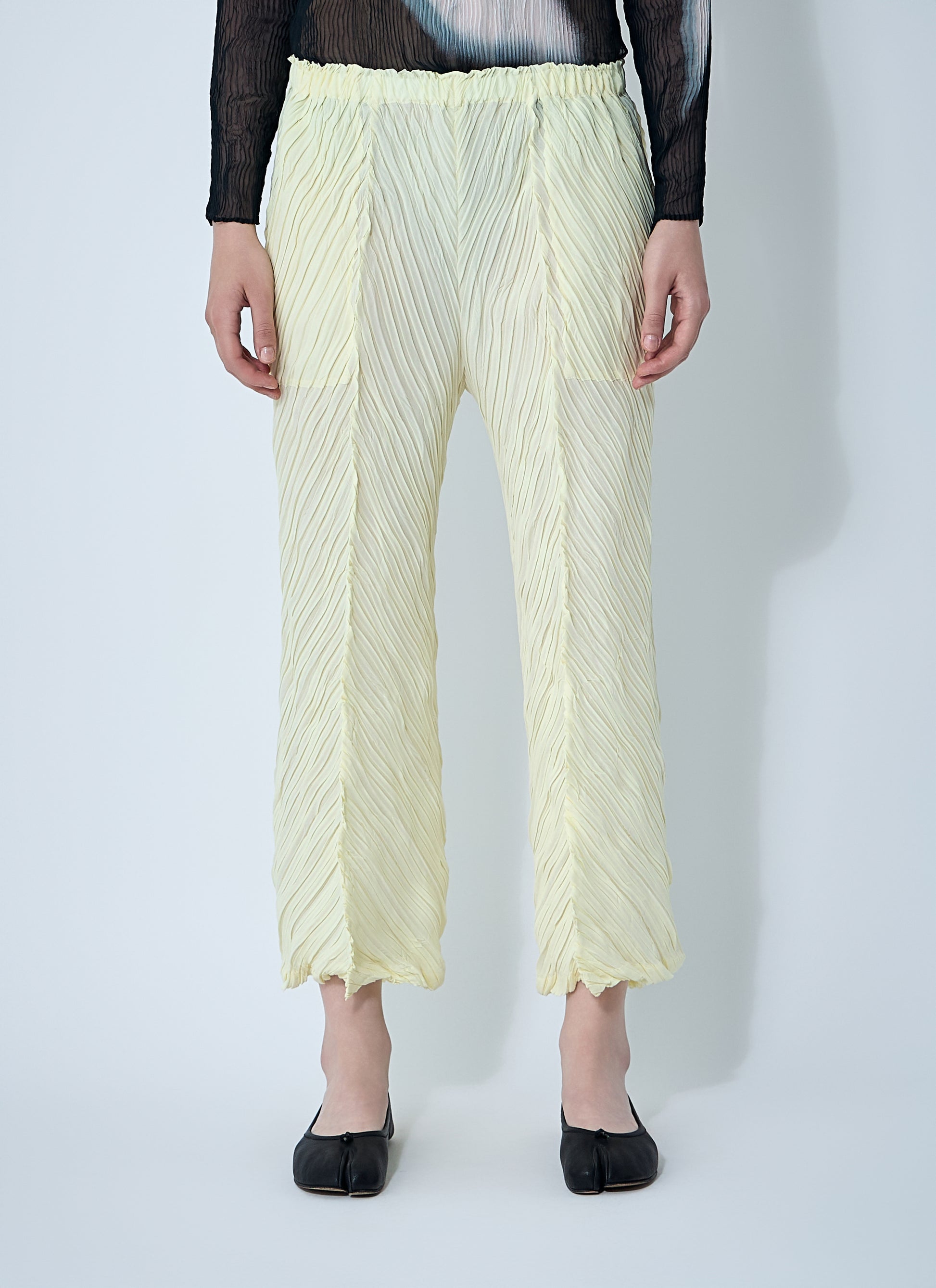 Issey Miyake Women Wrinkled And Twisted Pants ISSEY MIYAKE
