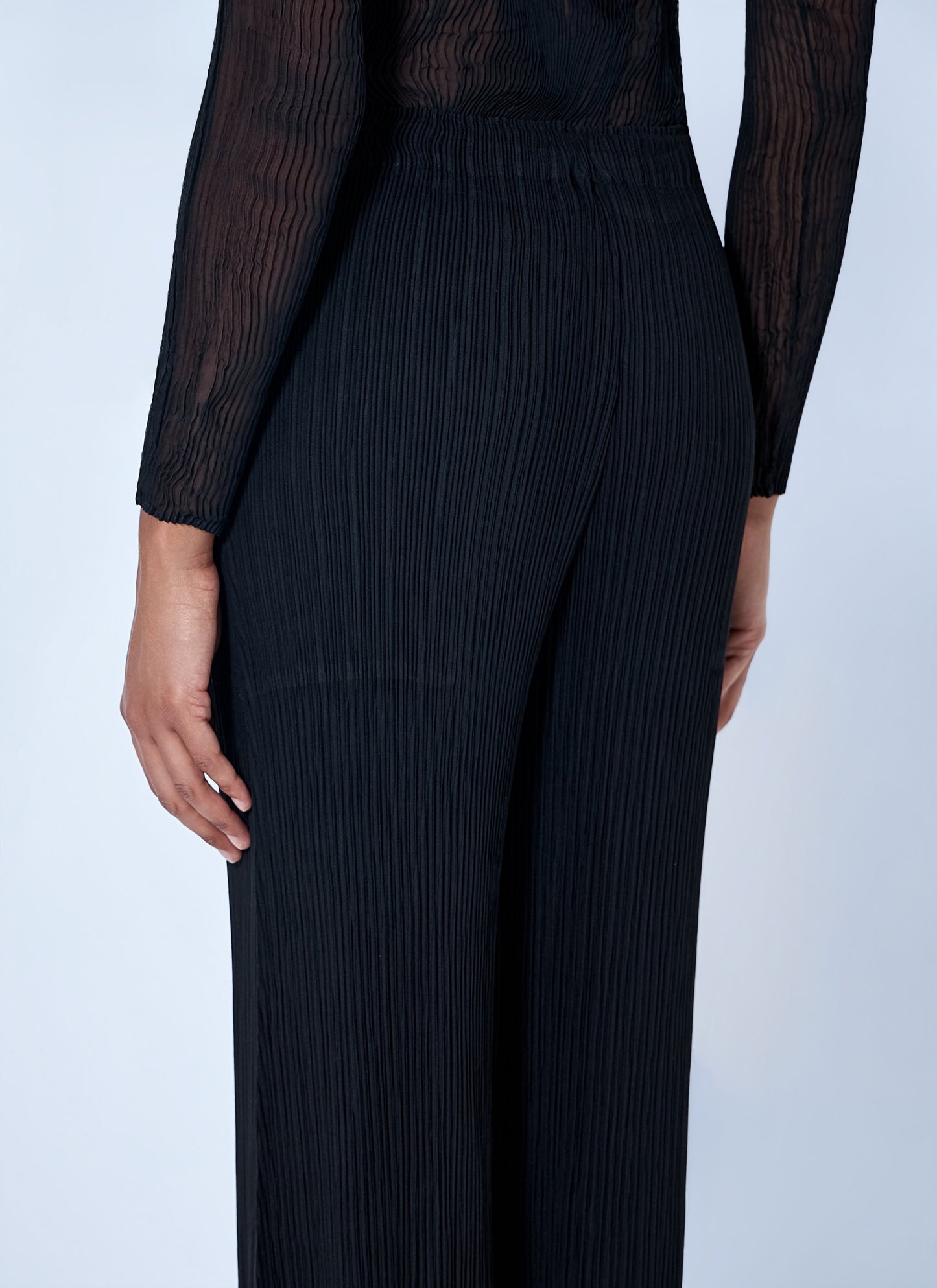 Issey Miyake Women Hatching Pleats Pants ISSEY MIYAKE
