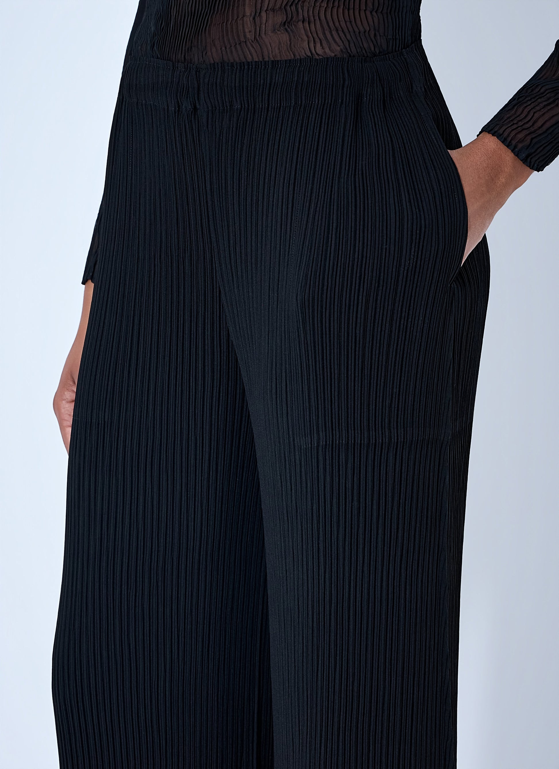 Issey Miyake Women Hatching Pleats Pants ISSEY MIYAKE