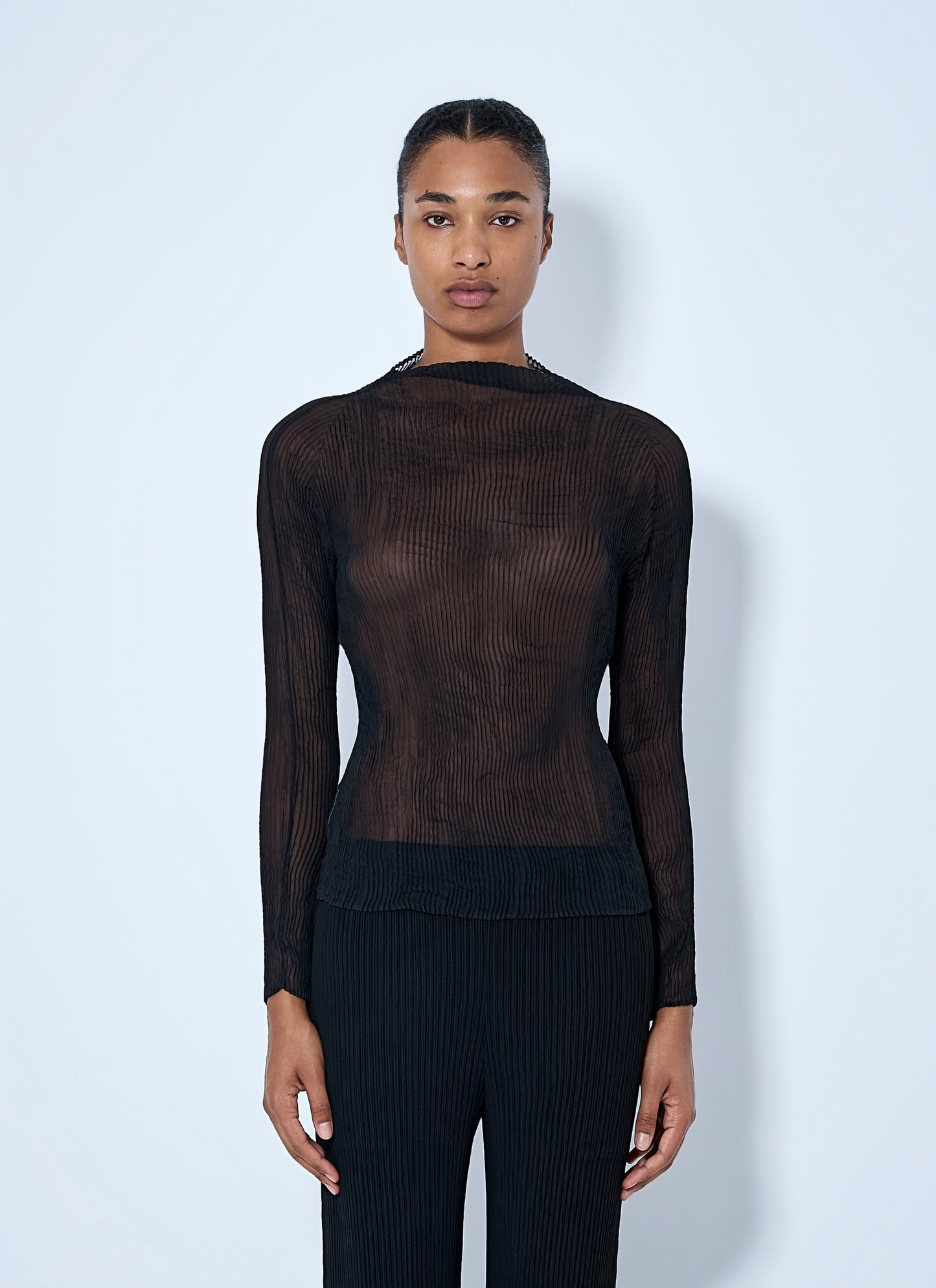 Issey Miyake Women Sheer Pleated Top ISSEY MIYAKE