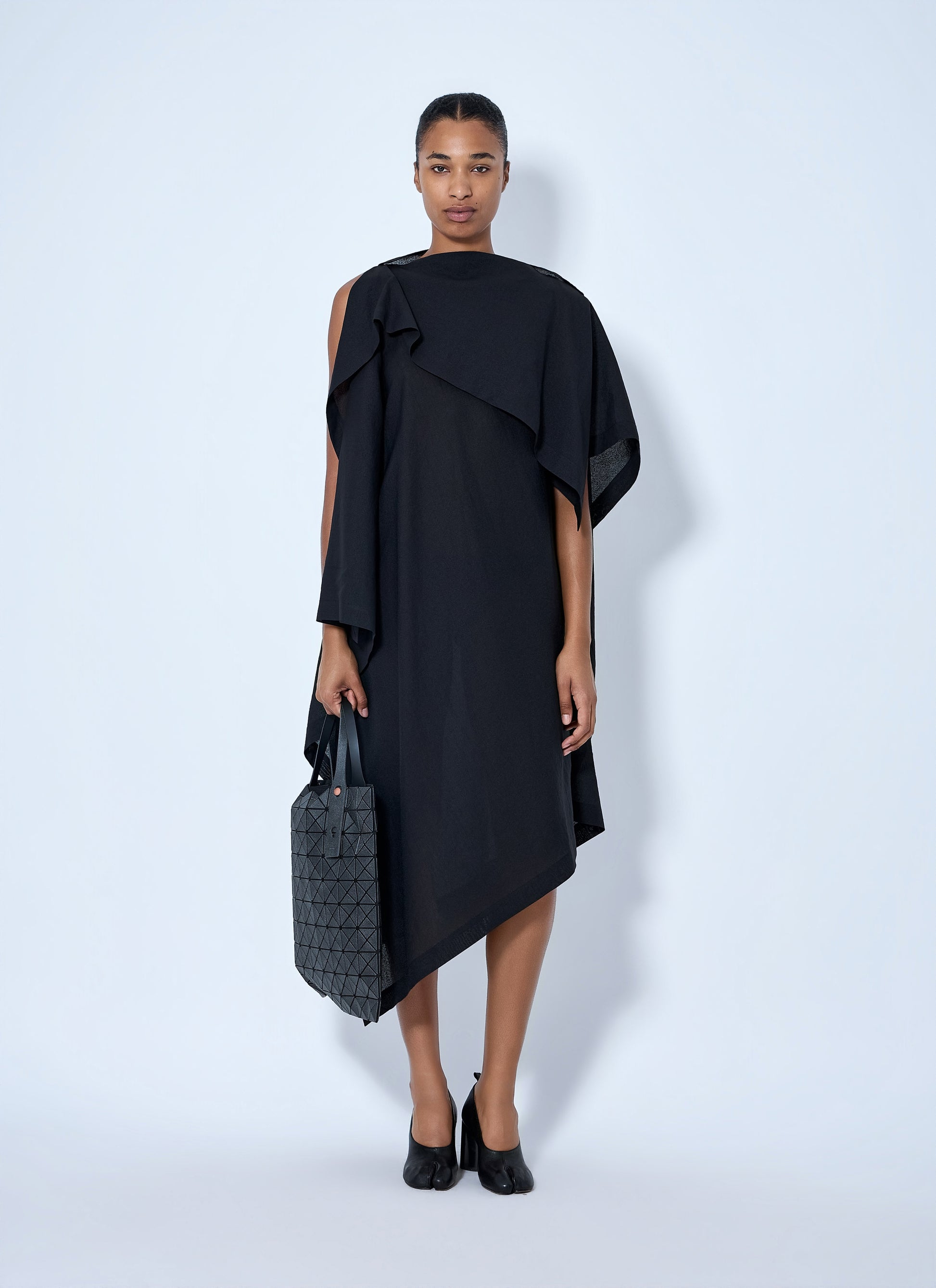 Issey Miyake Women All Squares Asymmetric Draped Midi Dress ISSEY MIYAKE