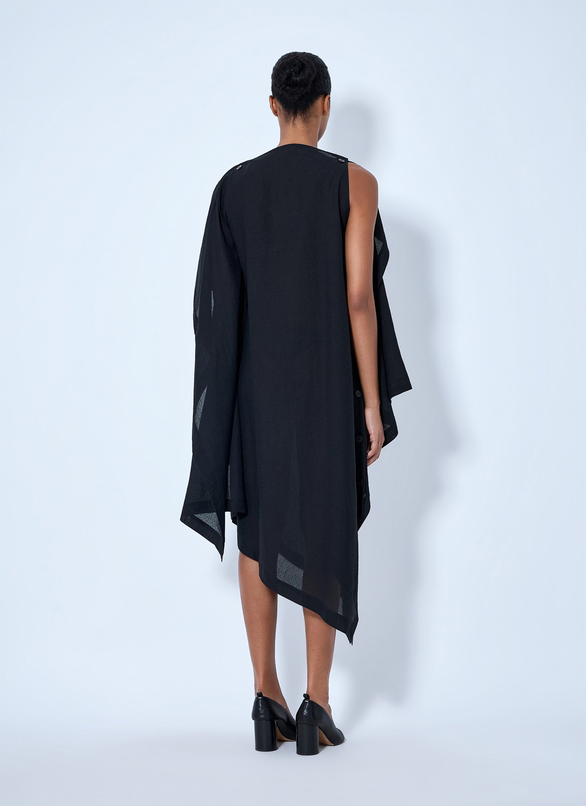 Issey Miyake Women All Squares Asymmetric Draped Midi Dress ISSEY MIYAKE