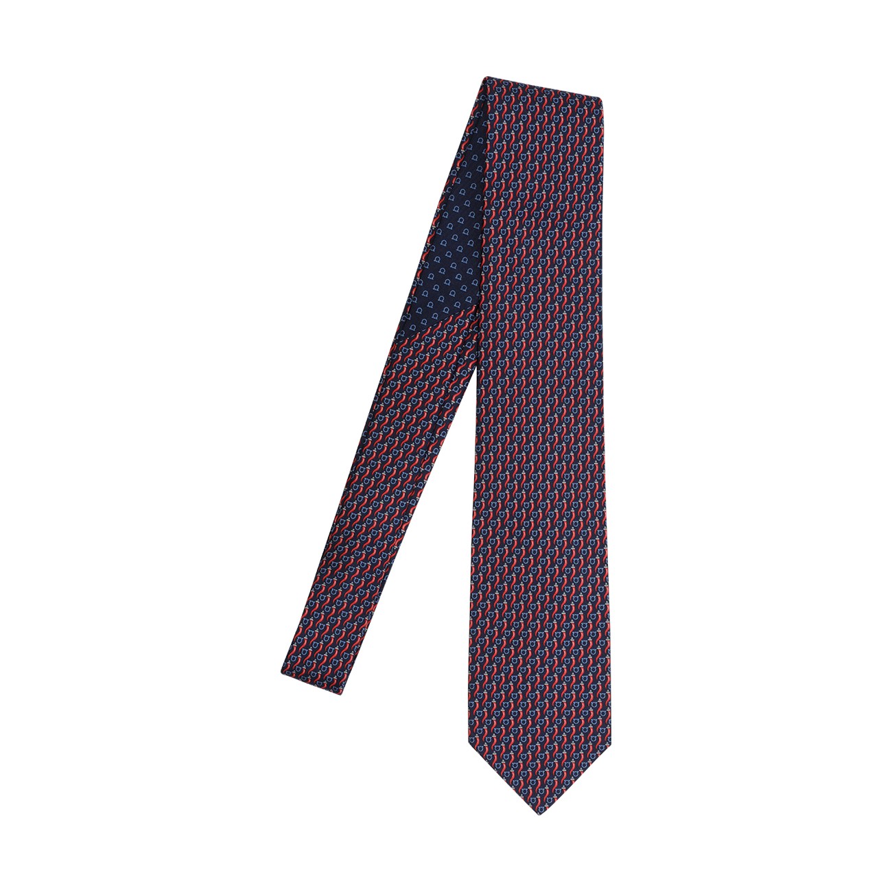 Ferragamo Men Italian Horn Printed Silk Tie FERRAGAMO