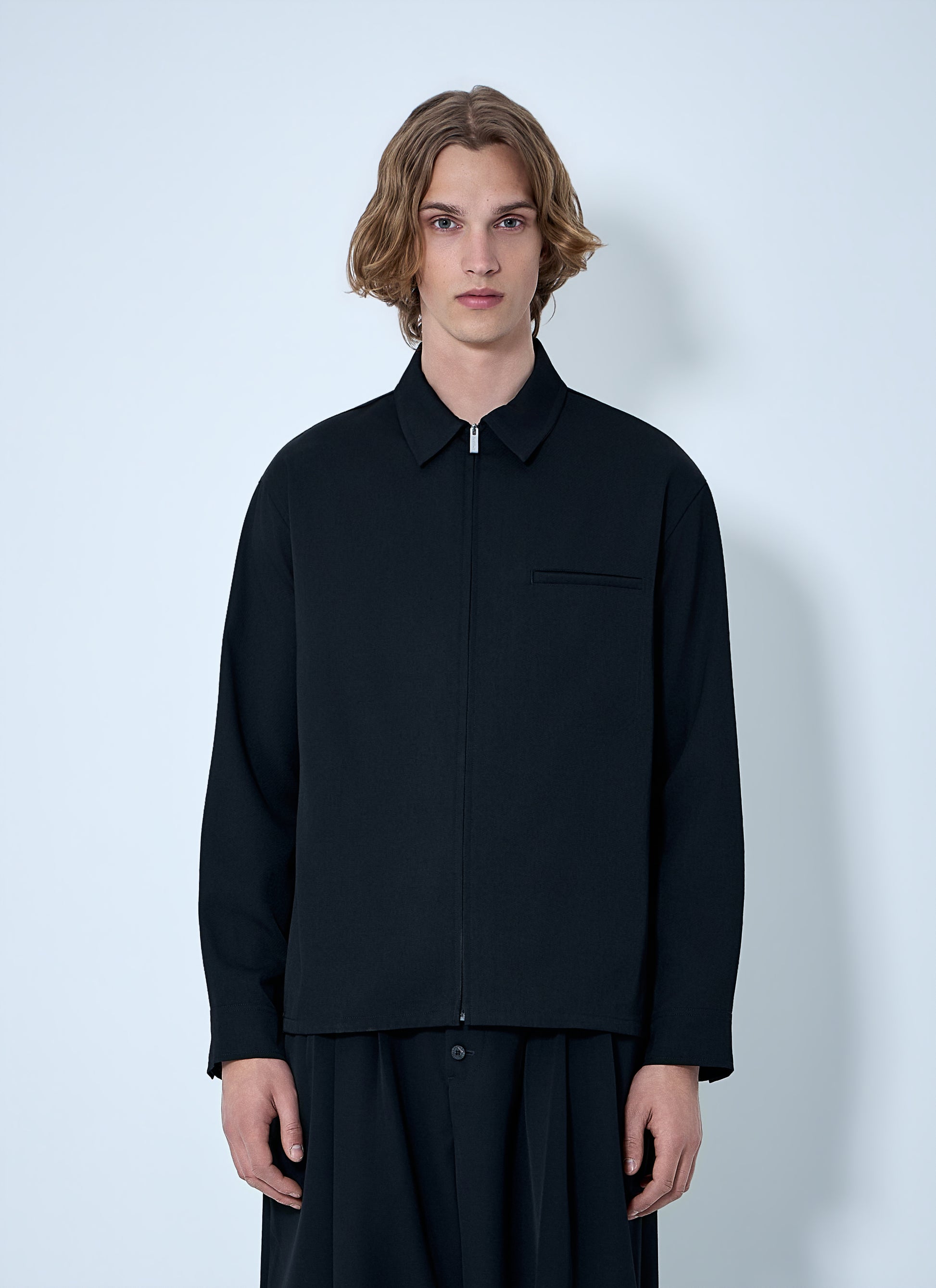 Jacquemus Men Zip-Front Cotton Shirt JACQUEMUS