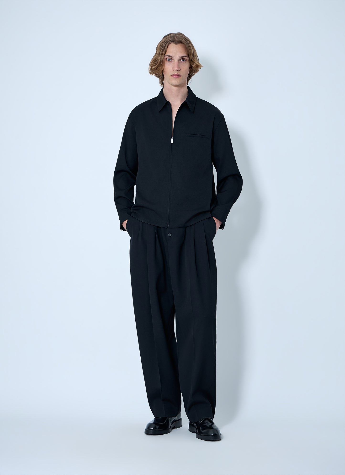 Jacquemus Men Zip-Front Cotton Shirt JACQUEMUS