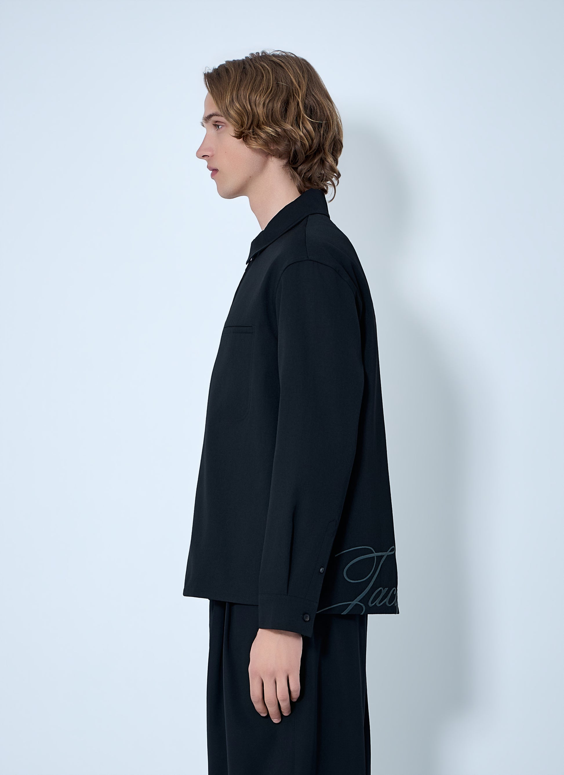 Jacquemus Men Zip-Front Cotton Shirt JACQUEMUS