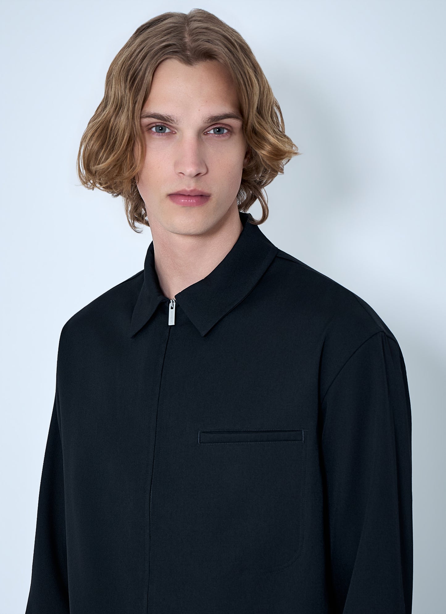 Jacquemus Men Zip-Front Cotton Shirt JACQUEMUS