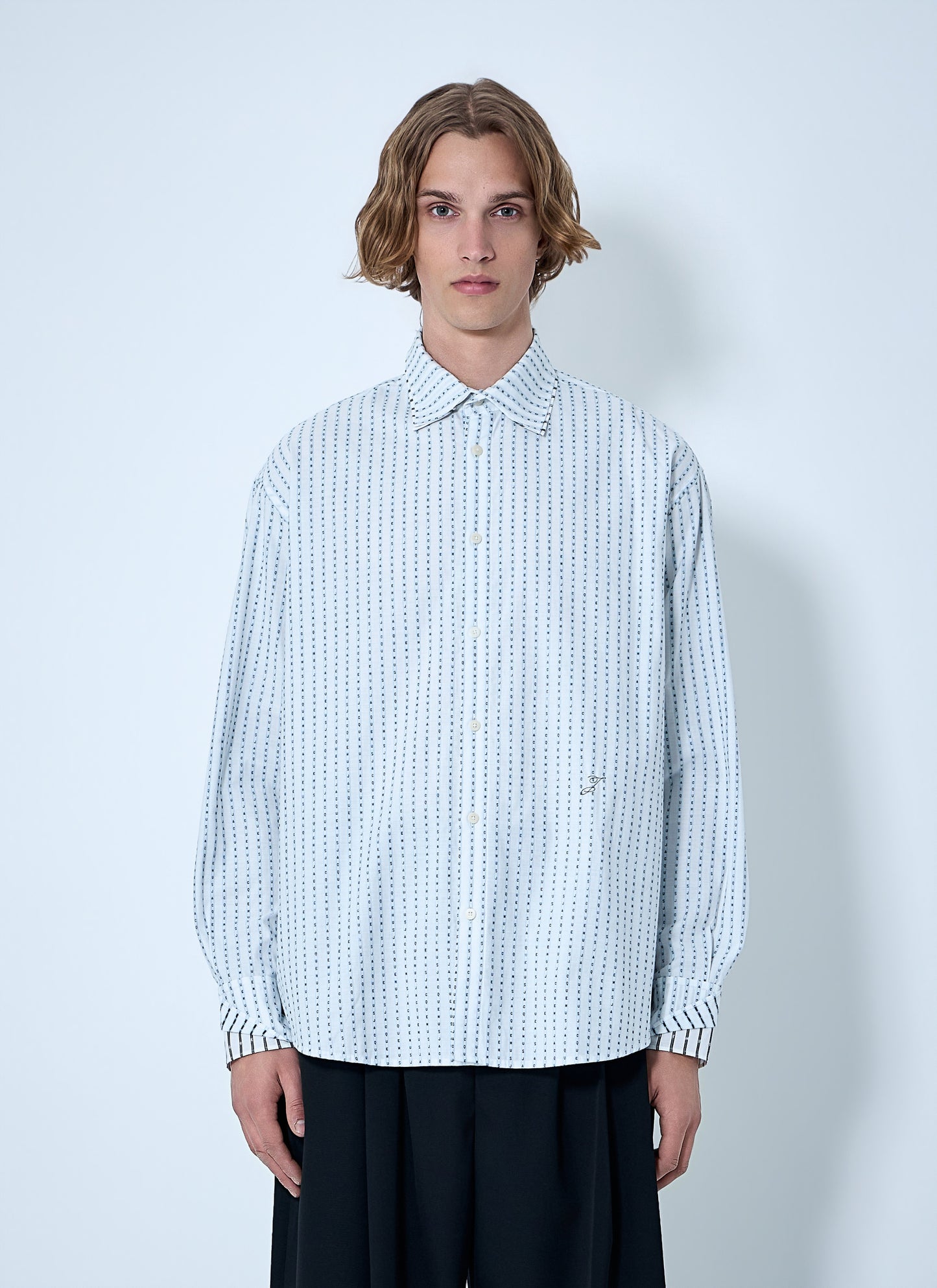 Jacquemus Men Patterned Cotton Poplin Shirt JACQUEMUS