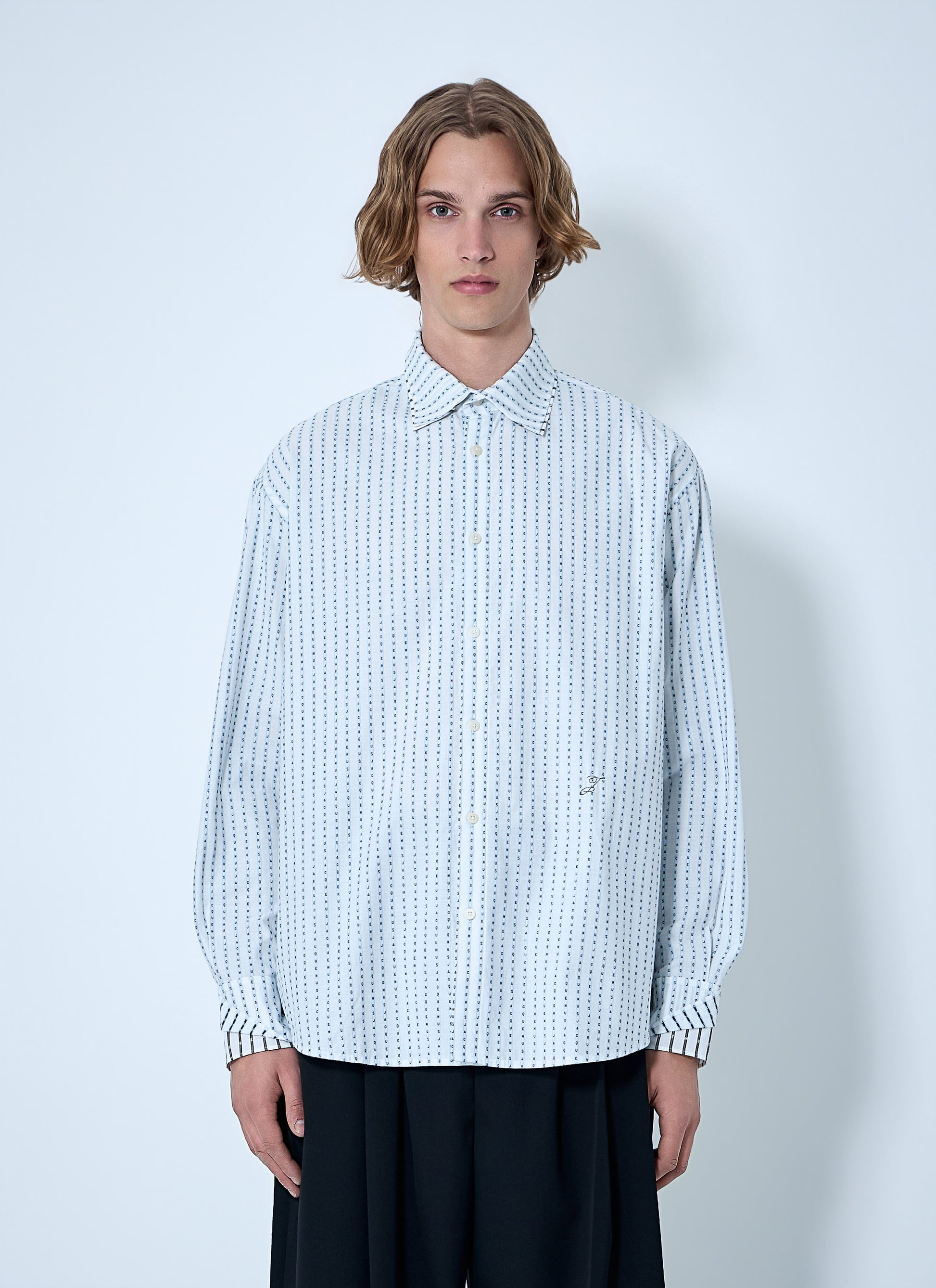 Jacquemus Men Patterned Cotton Poplin Shirt JACQUEMUS
