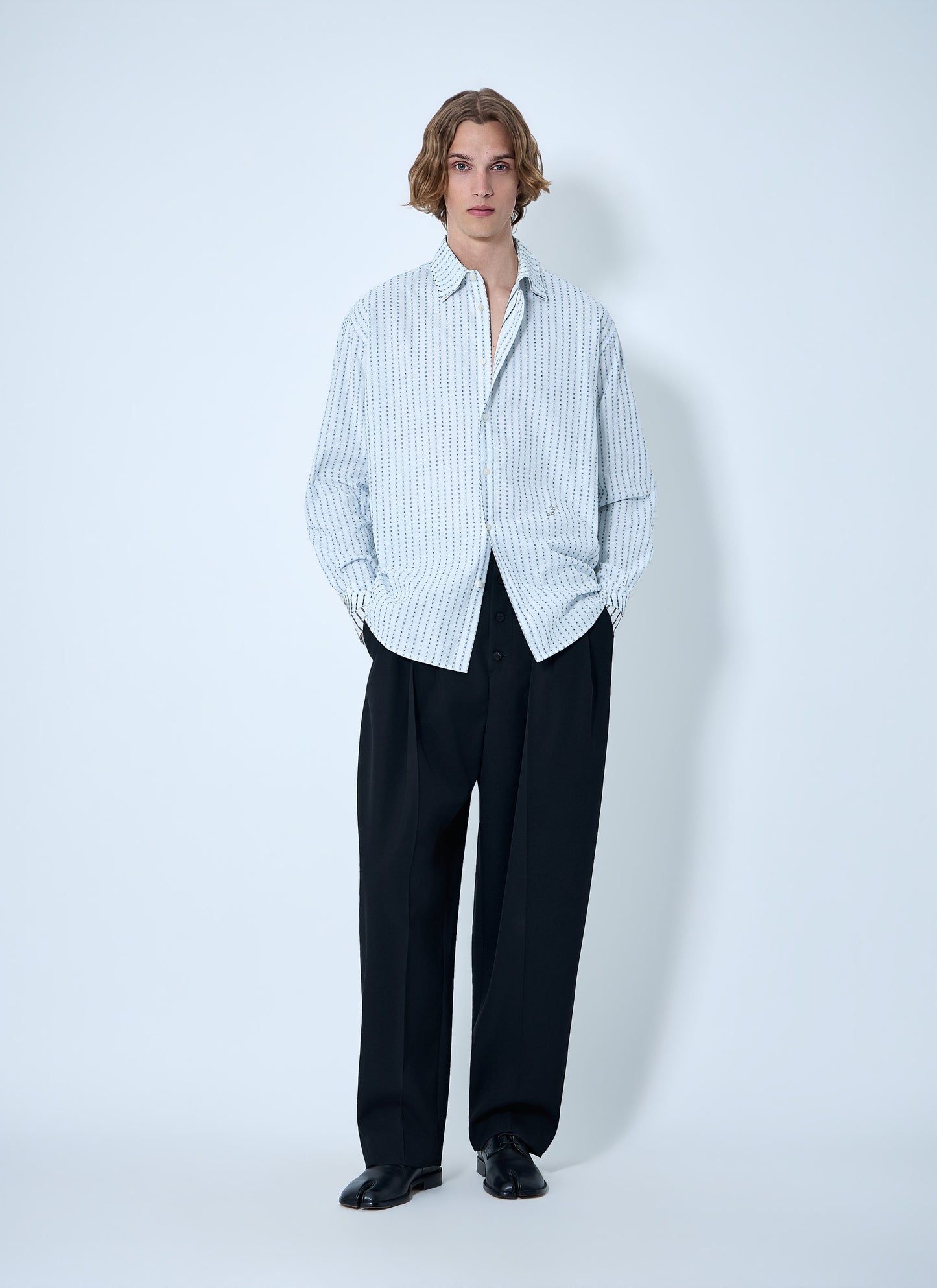Jacquemus Men Patterned Cotton Poplin Shirt JACQUEMUS