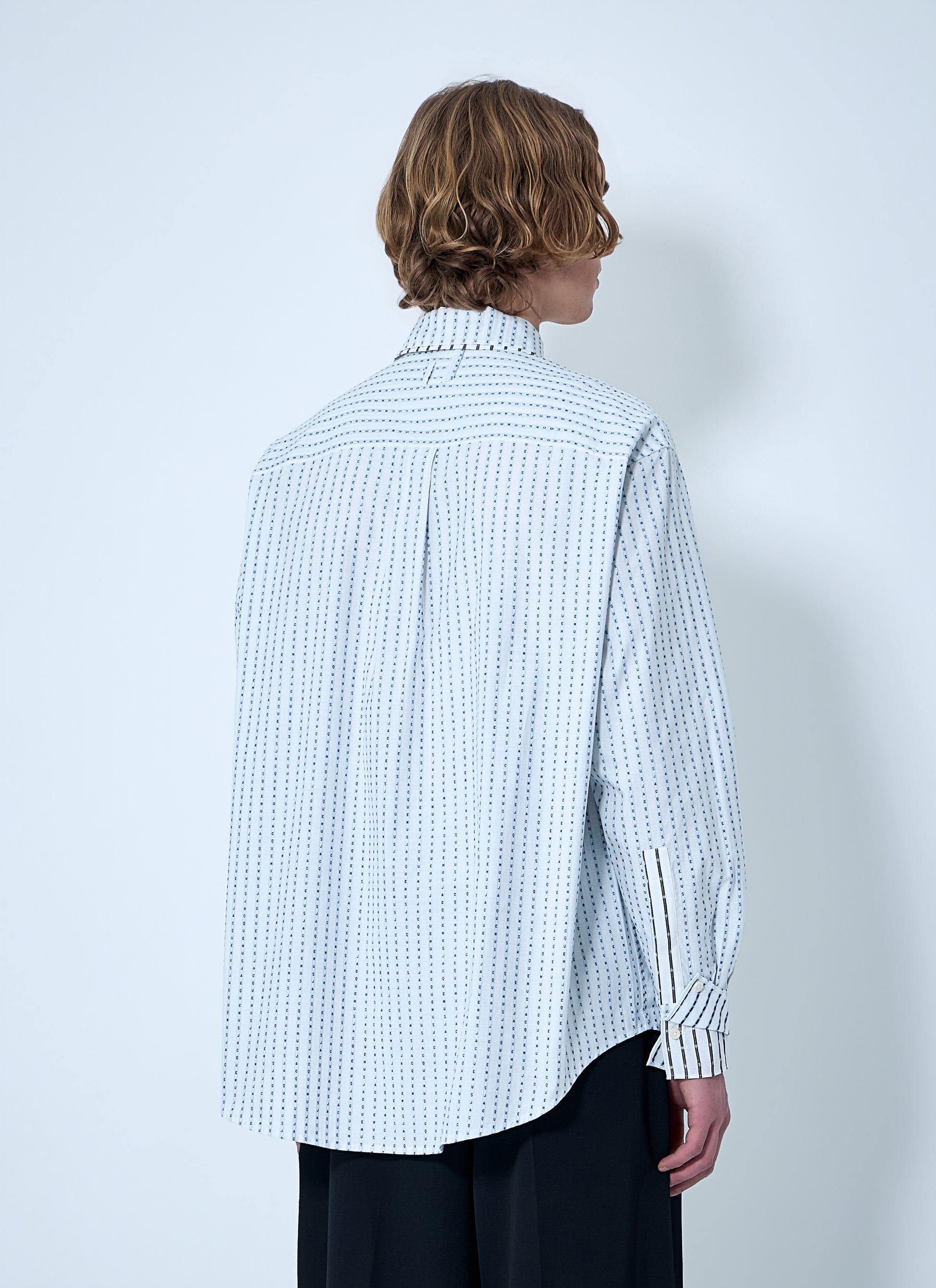 Jacquemus Men Patterned Cotton Poplin Shirt JACQUEMUS