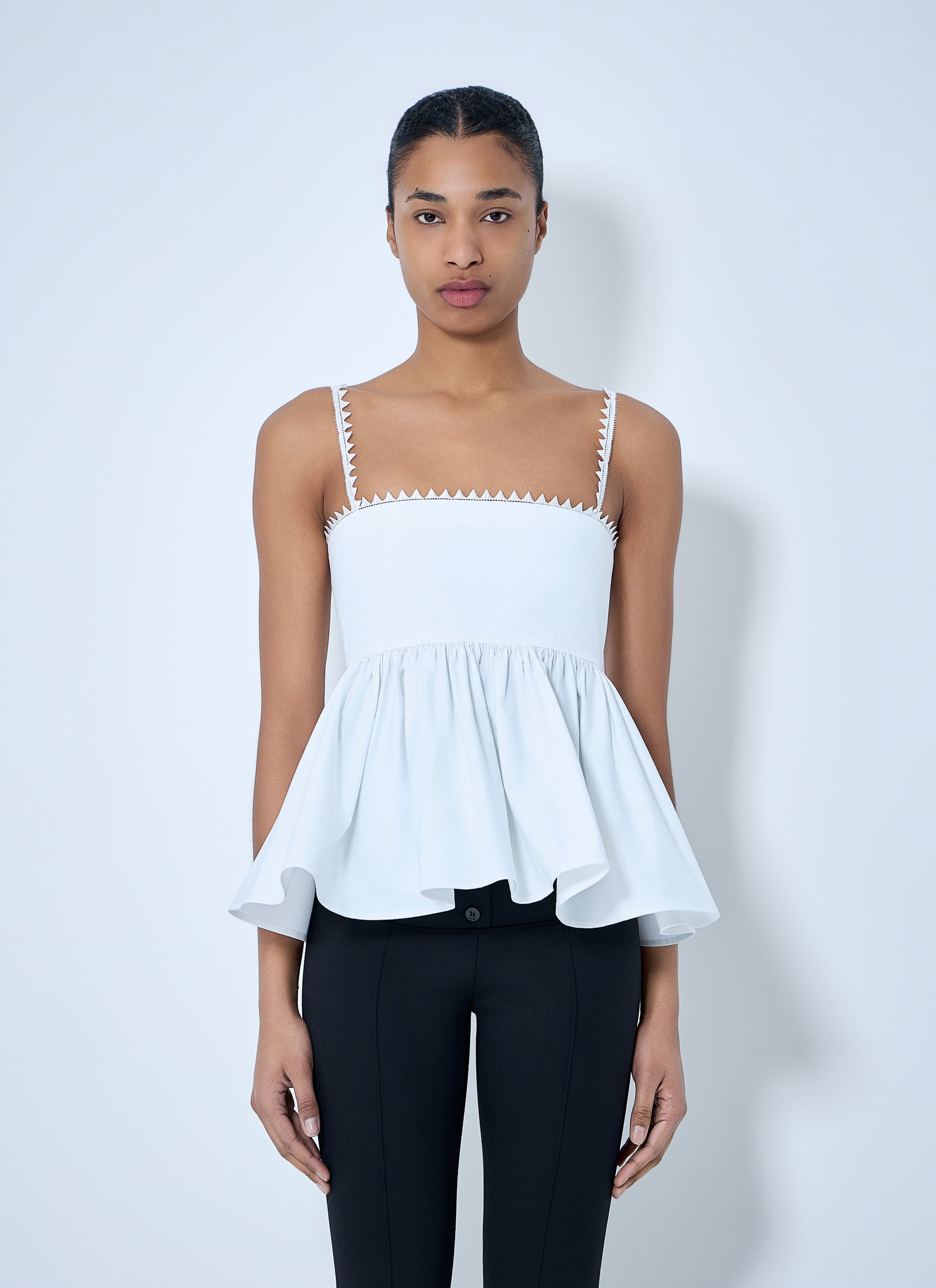 Jacquemus Women Peplum Top With Zigzag Trim JACQUEMUS