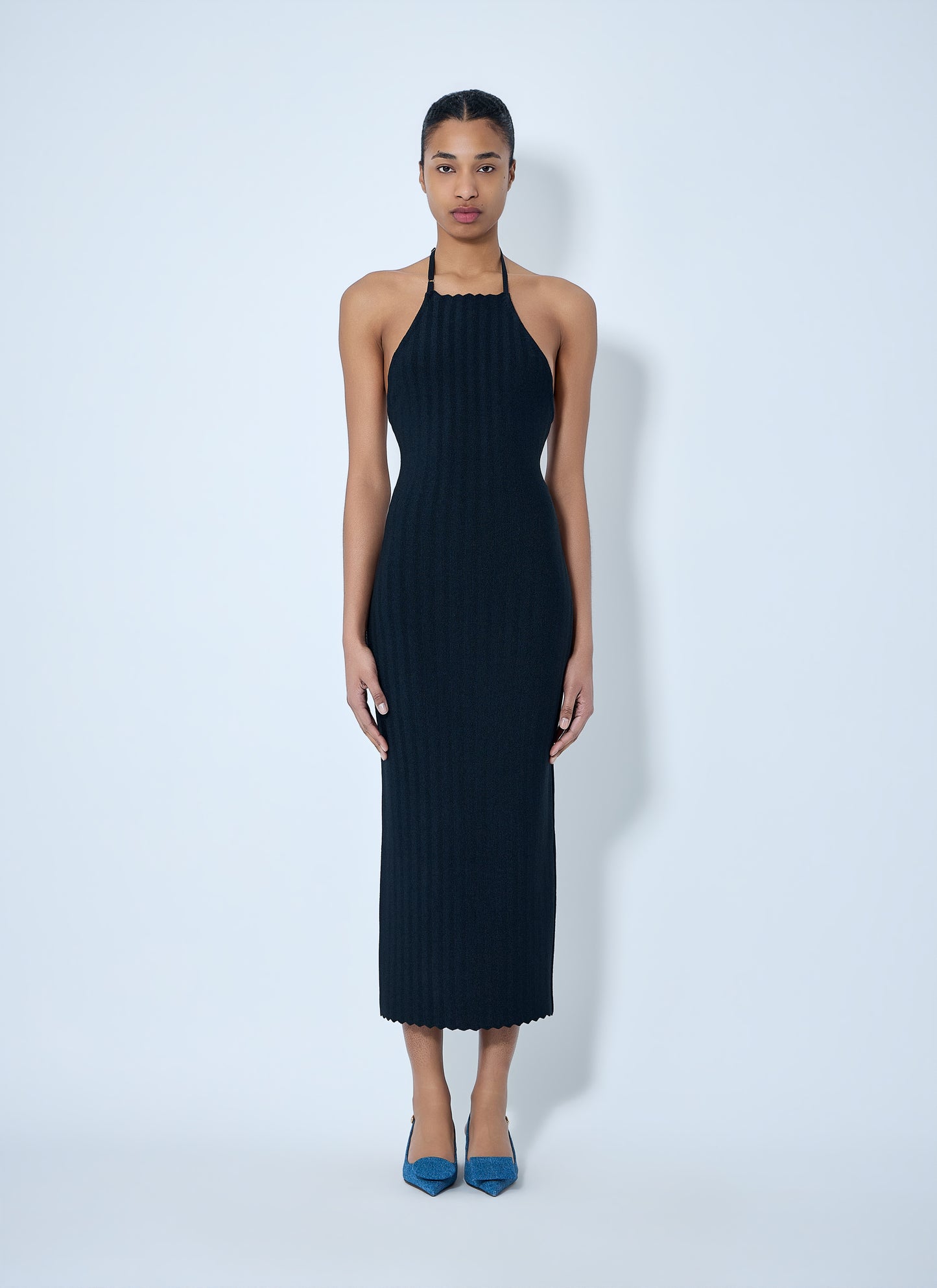 Jacquemus Women Halterneck Ribbed Knit Dress JACQUEMUS