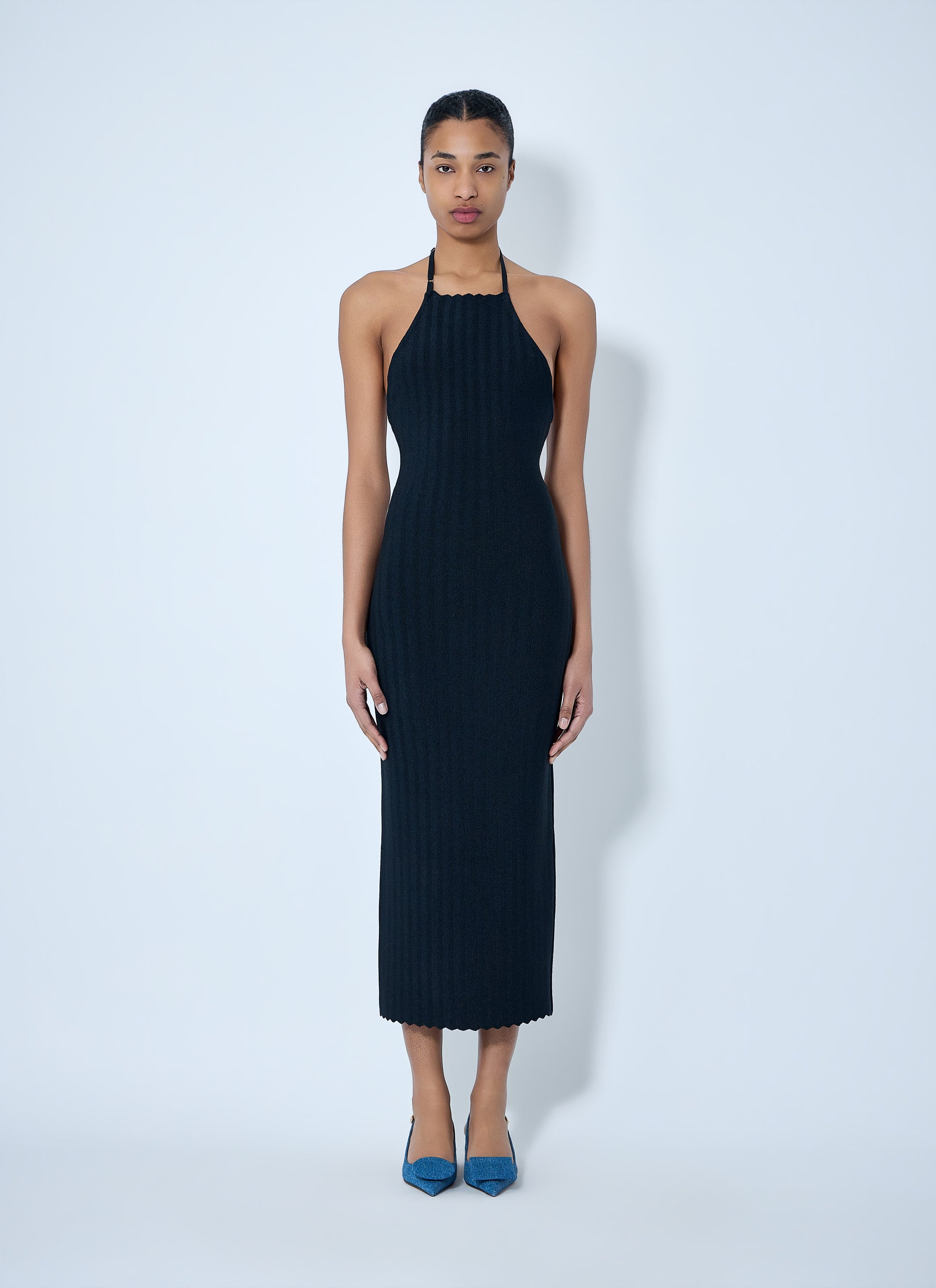 Jacquemus Women Halterneck Ribbed Knit Dress JACQUEMUS
