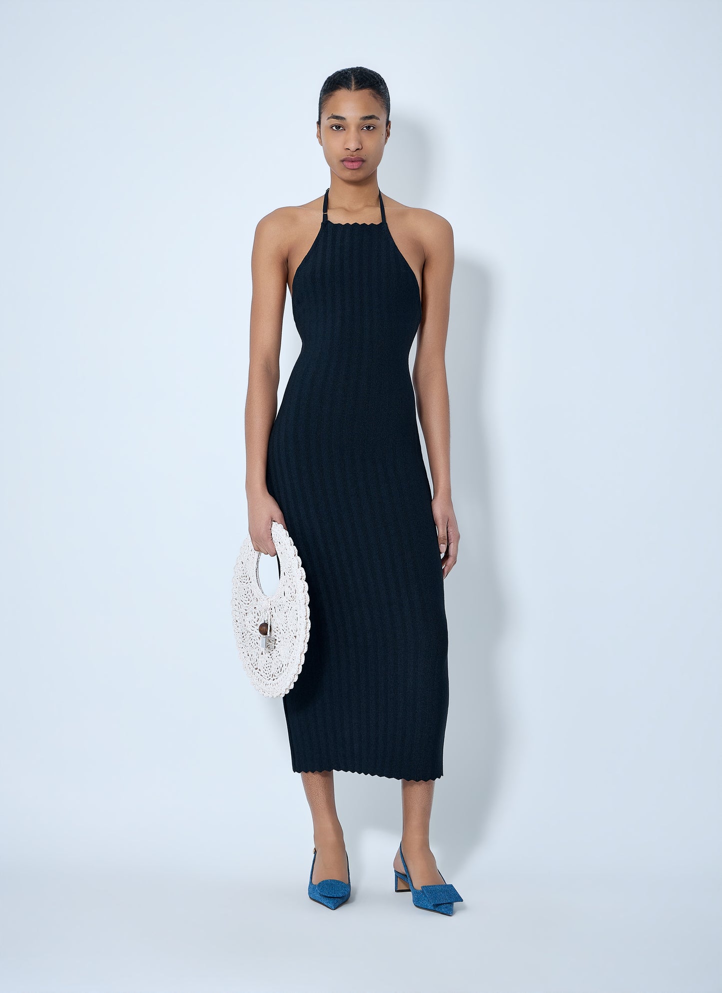 Jacquemus Women Halterneck Ribbed Knit Dress JACQUEMUS