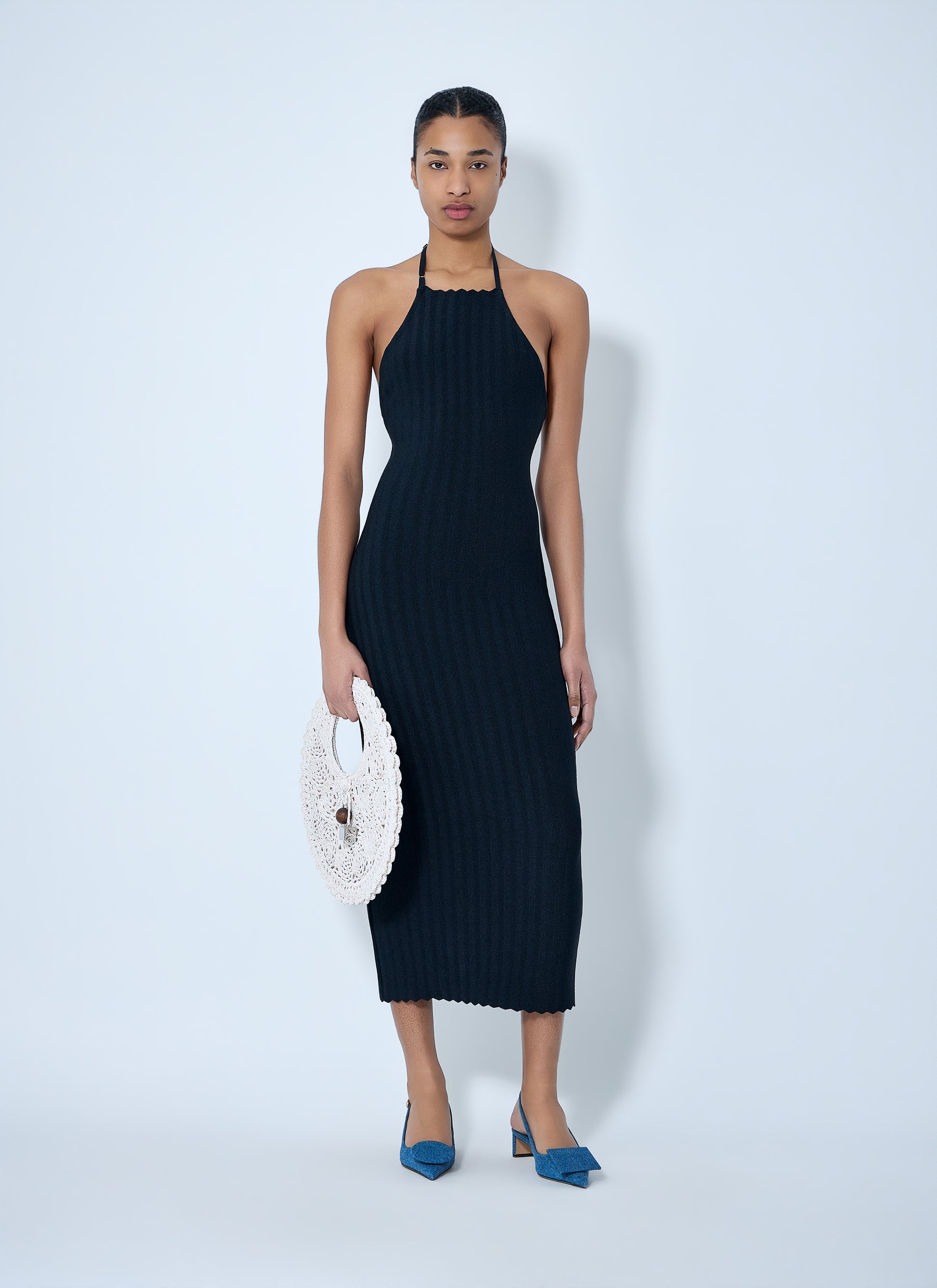 Jacquemus Women Halterneck Ribbed Knit Dress JACQUEMUS