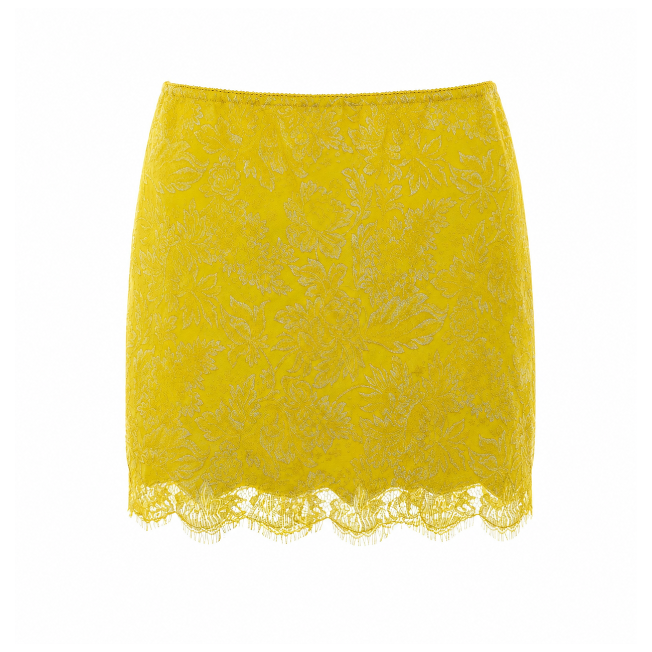 Saint Laurent Women Jacquard And Lace Barocca Mini Skirt SAINT LAURENT