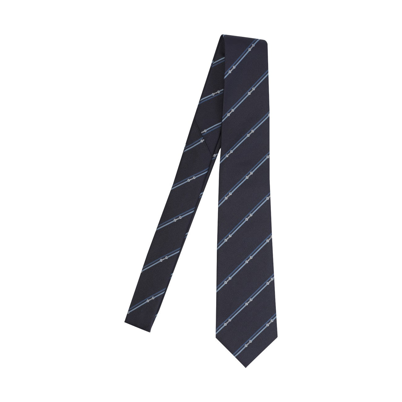 Gucci Men Jacquard Silk Tie With Diagonal Clamp GUCCI