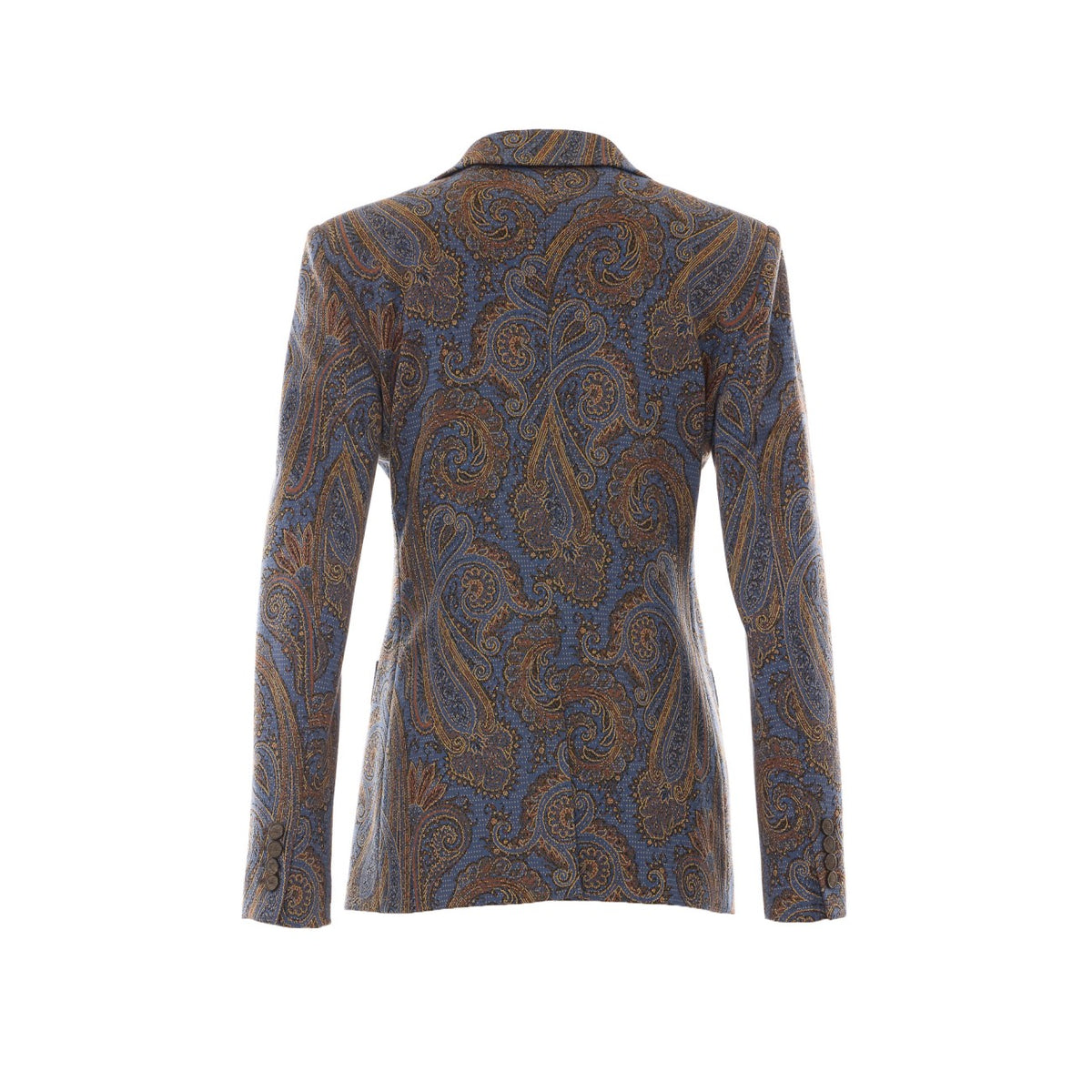 Etro Women Jacquard Single-Breasted Jacket In Cotton Blend With Paisley Pattern