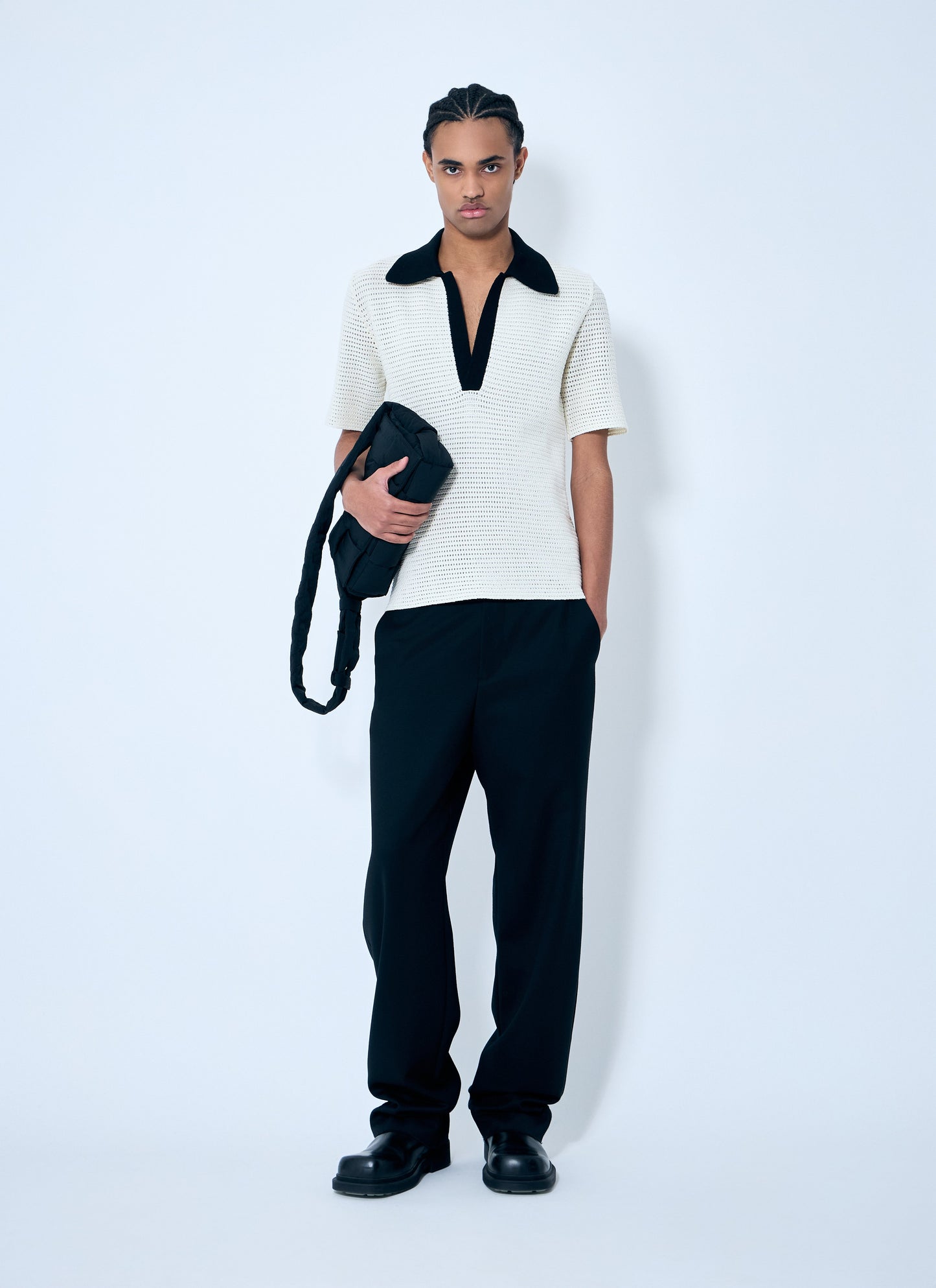 Jil Sander Men Open-Knit Polo Shirt JIL SANDER
