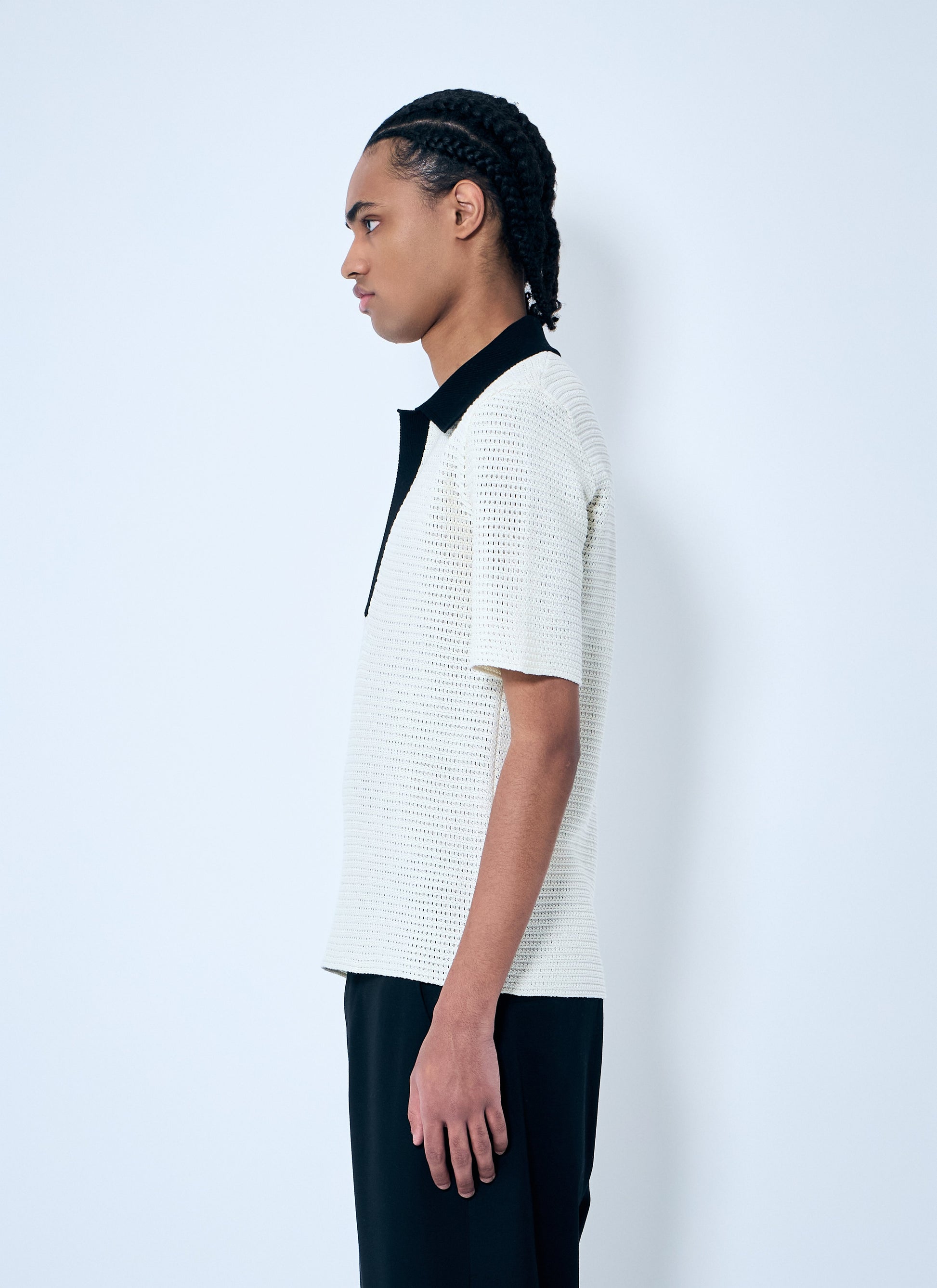 Jil Sander Men Open-Knit Polo Shirt JIL SANDER