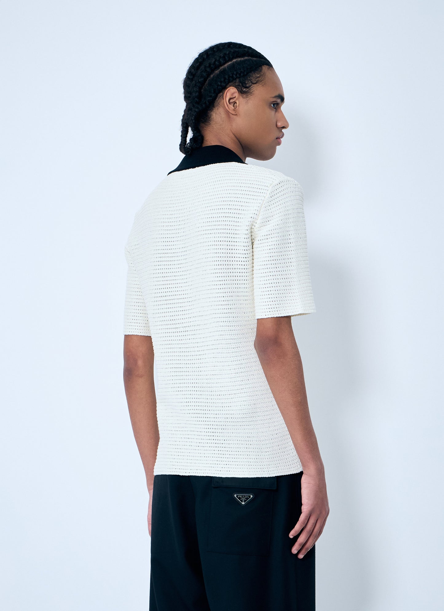 Jil Sander Men Open-Knit Polo Shirt JIL SANDER