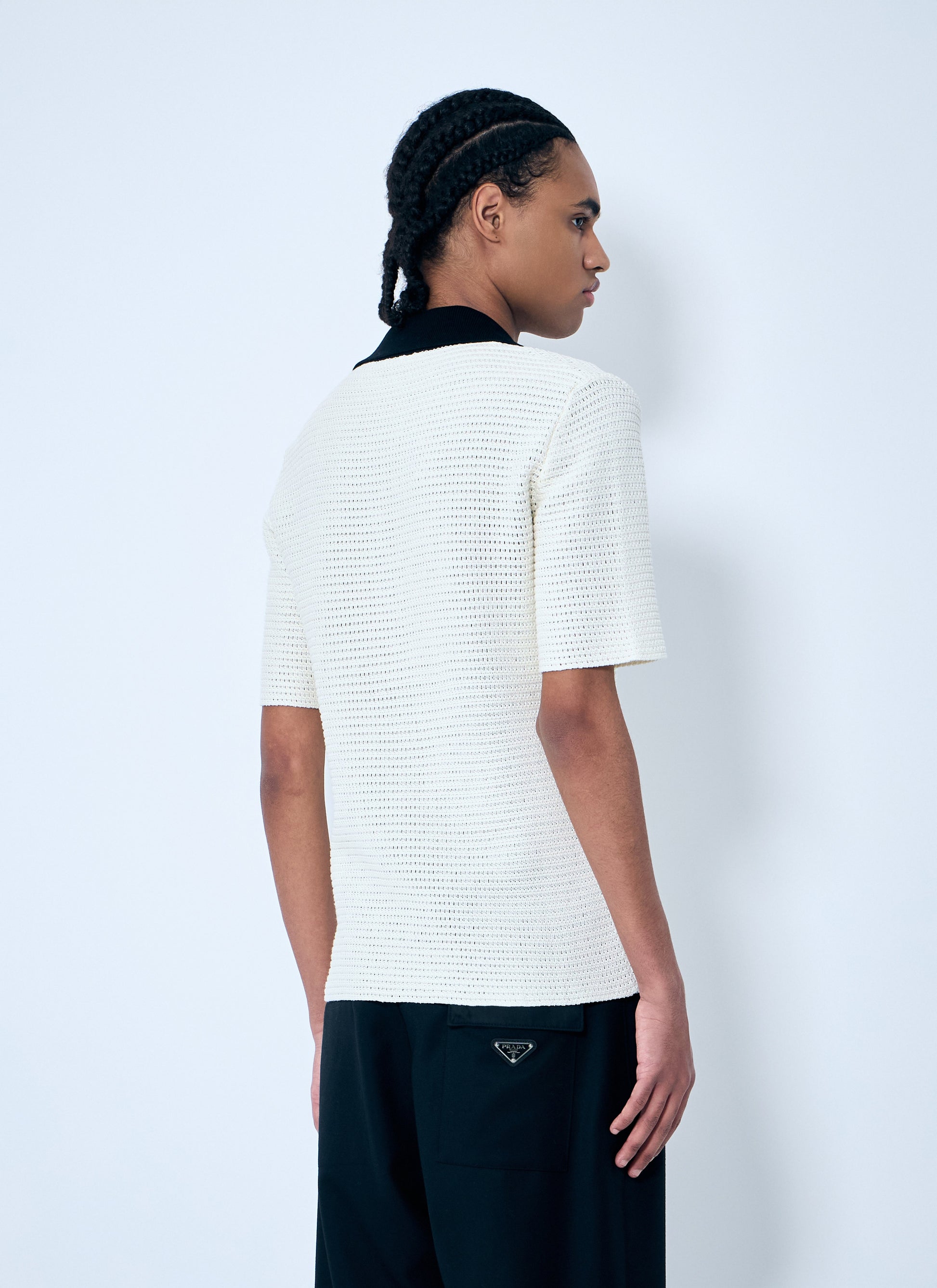 Jil Sander Men Open-Knit Polo Shirt JIL SANDER