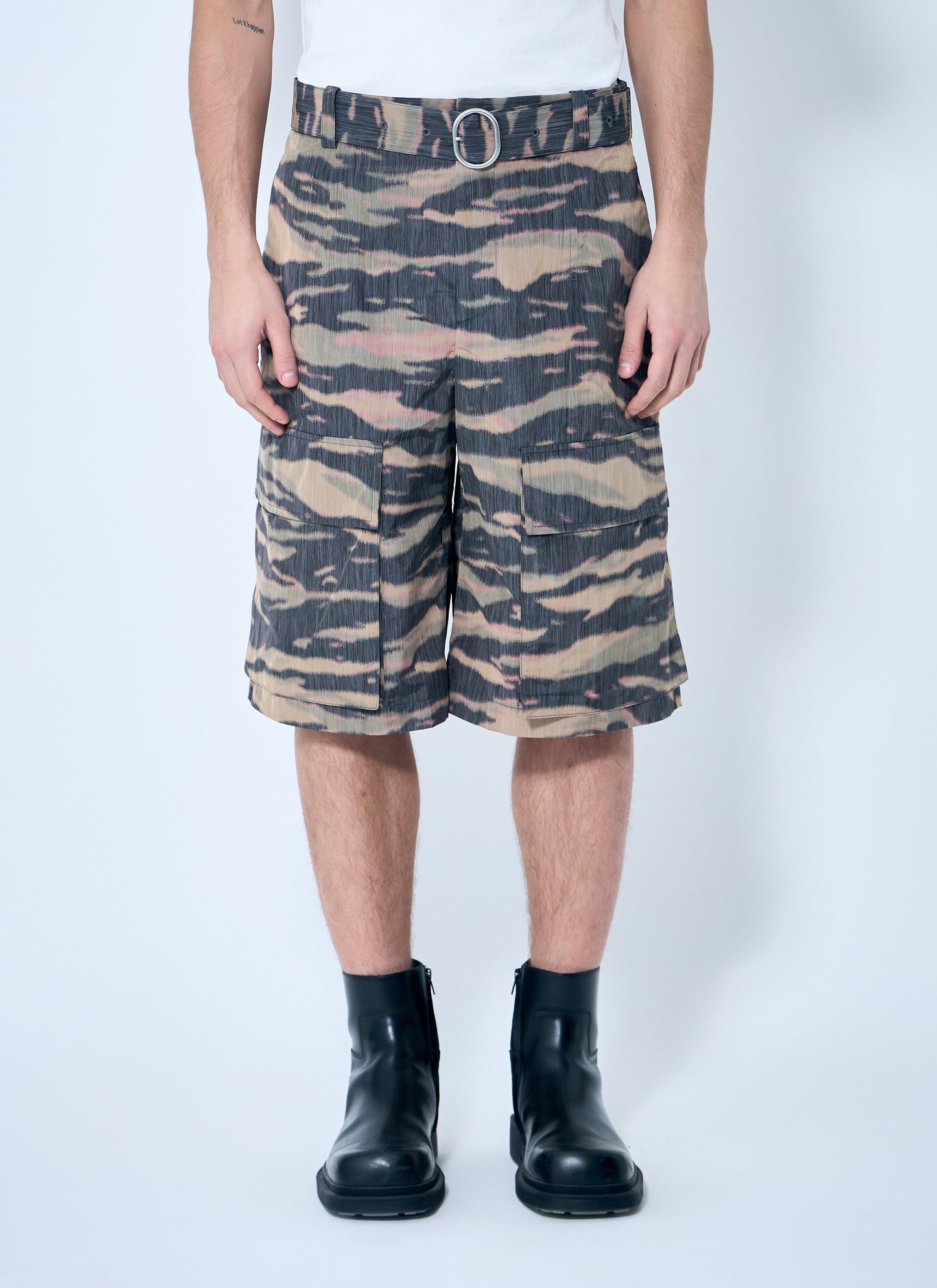 Jil Sander Men Belted Camo Shorts