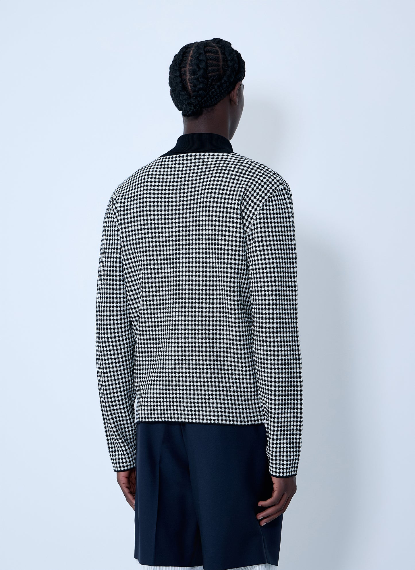 Jil Sander Men Houndstooth Zip-Up Shirt JIL SANDER