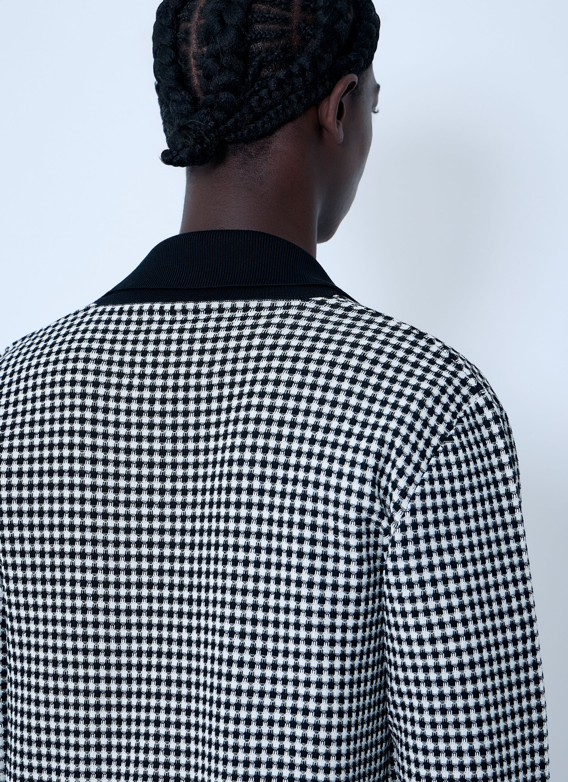 Jil Sander Men Houndstooth Zip-Up Shirt JIL SANDER