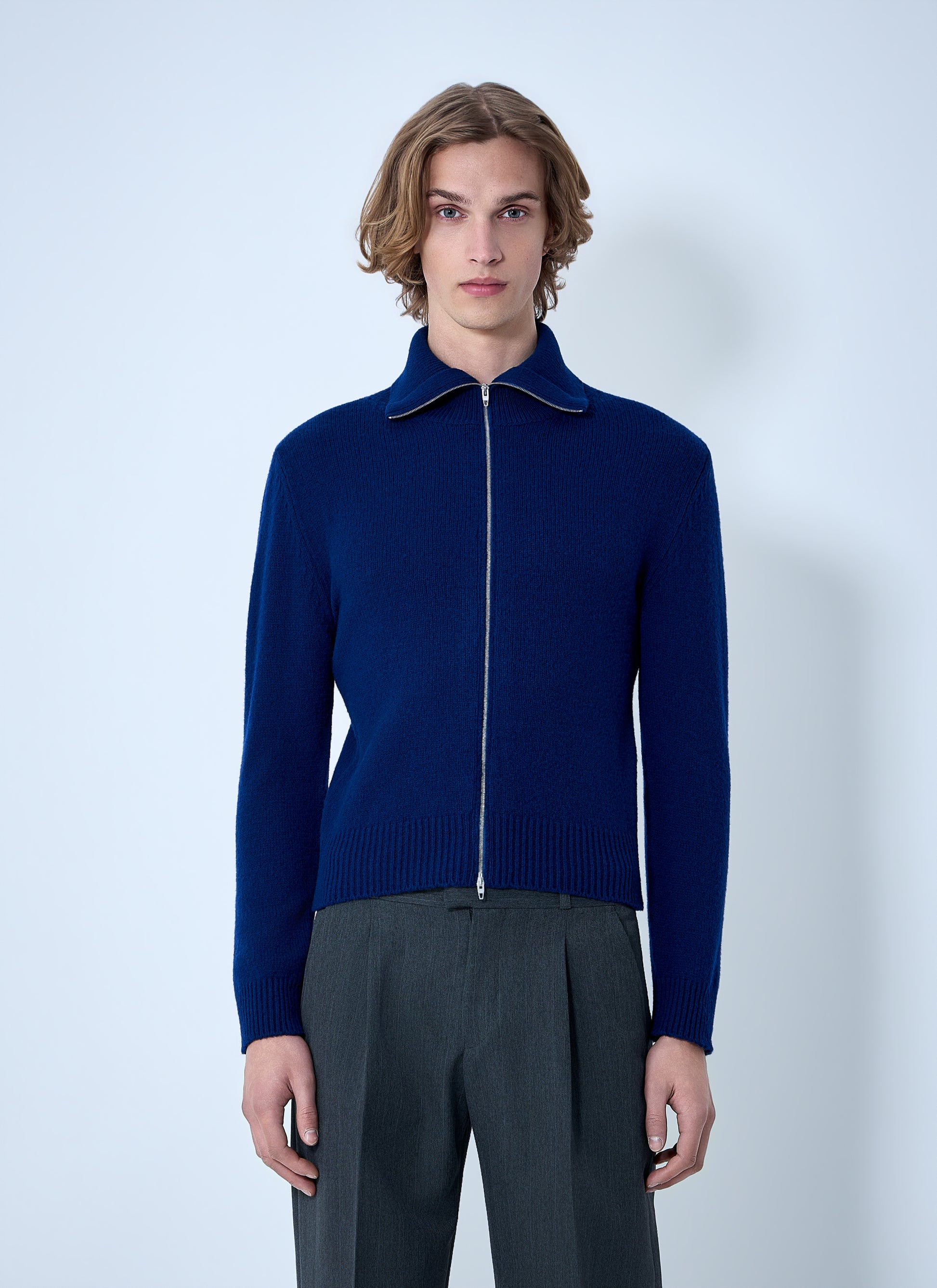 Jil Sander Men Zip-Up Wool Knit Cardigan JIL SANDER