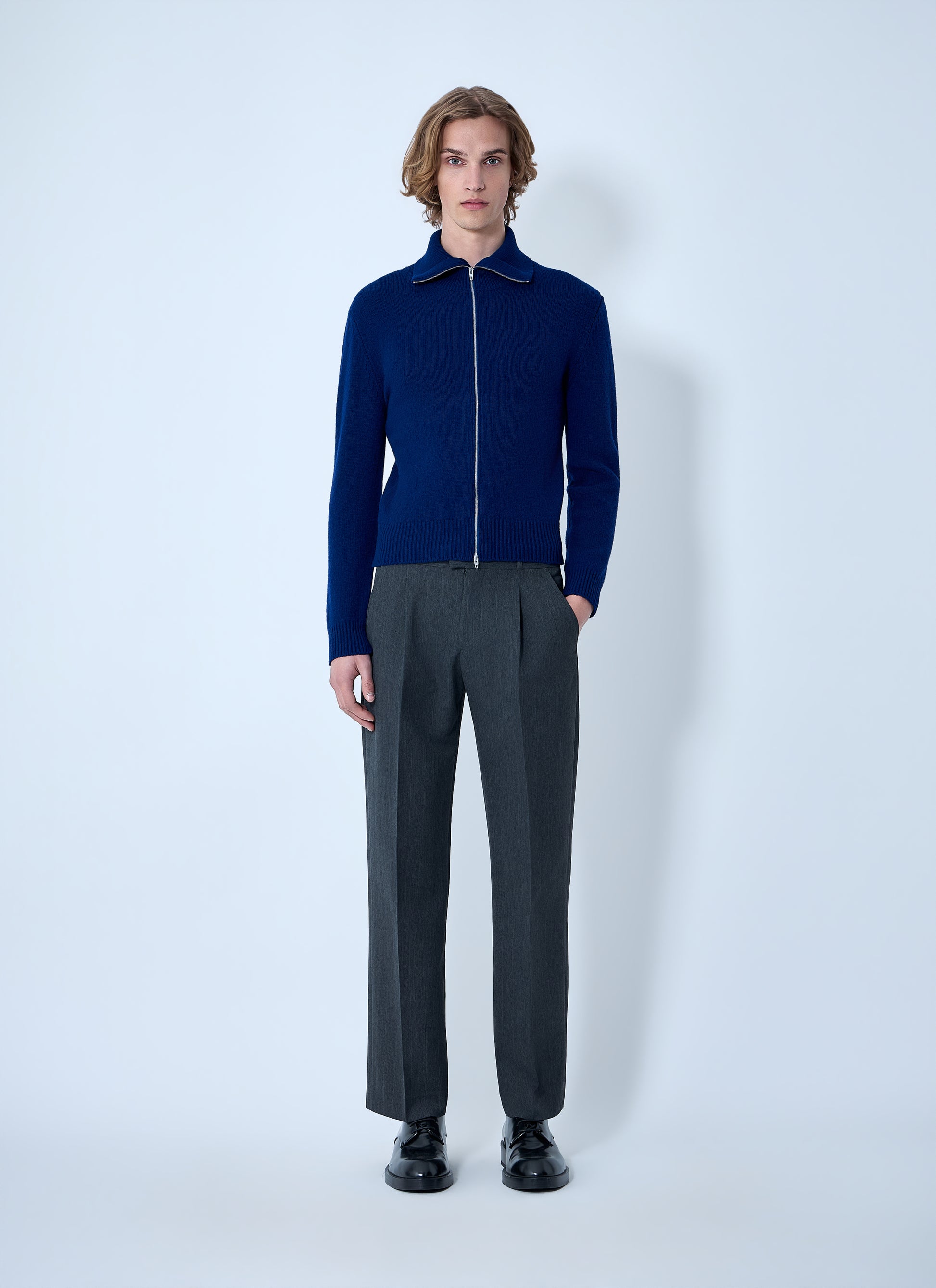 Jil Sander Men Zip-Up Wool Knit Cardigan JIL SANDER